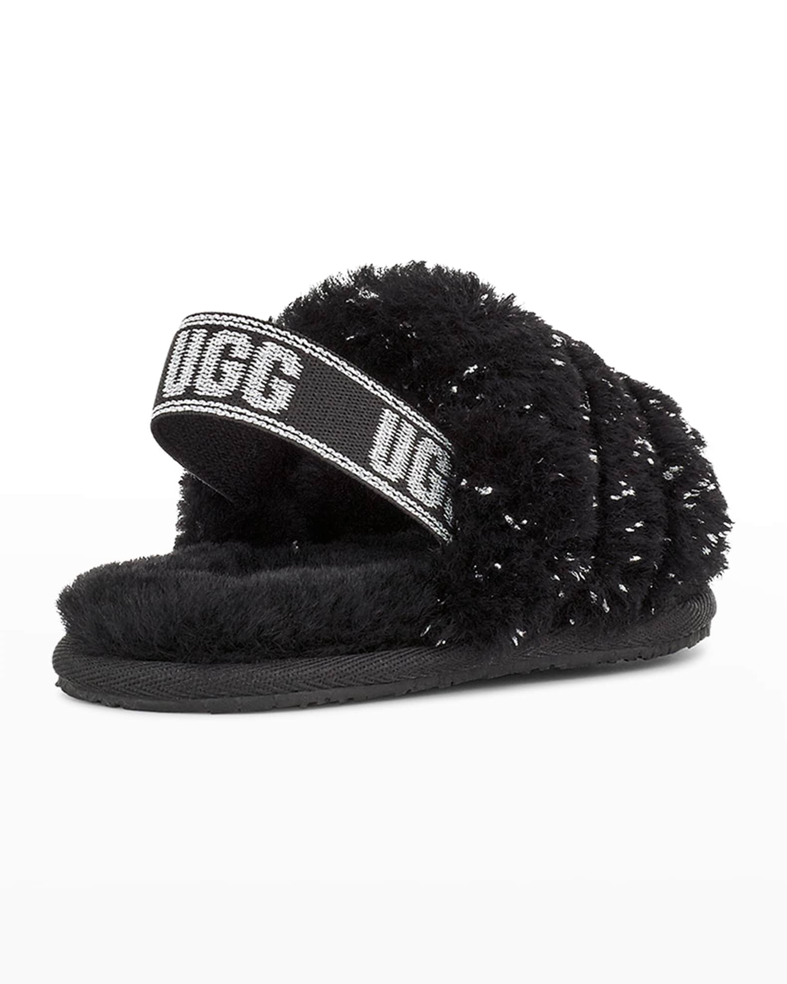 UGG Girl's Fluff Yeah Metallic Sparkle Quilted Slippers, Baby/Toddlers ...