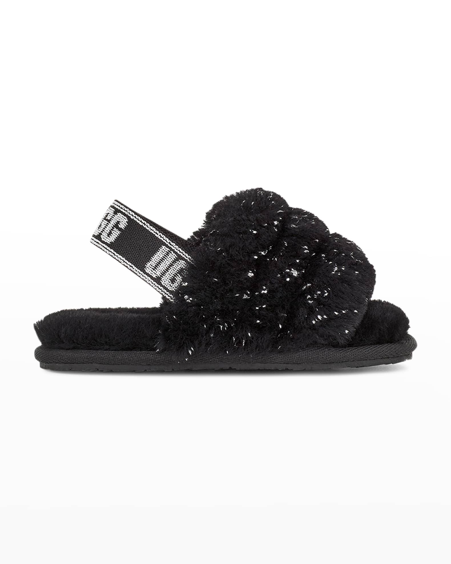 UGG Girl s Fluff Yeah Metallic Sparkle Quilted Slippers Baby