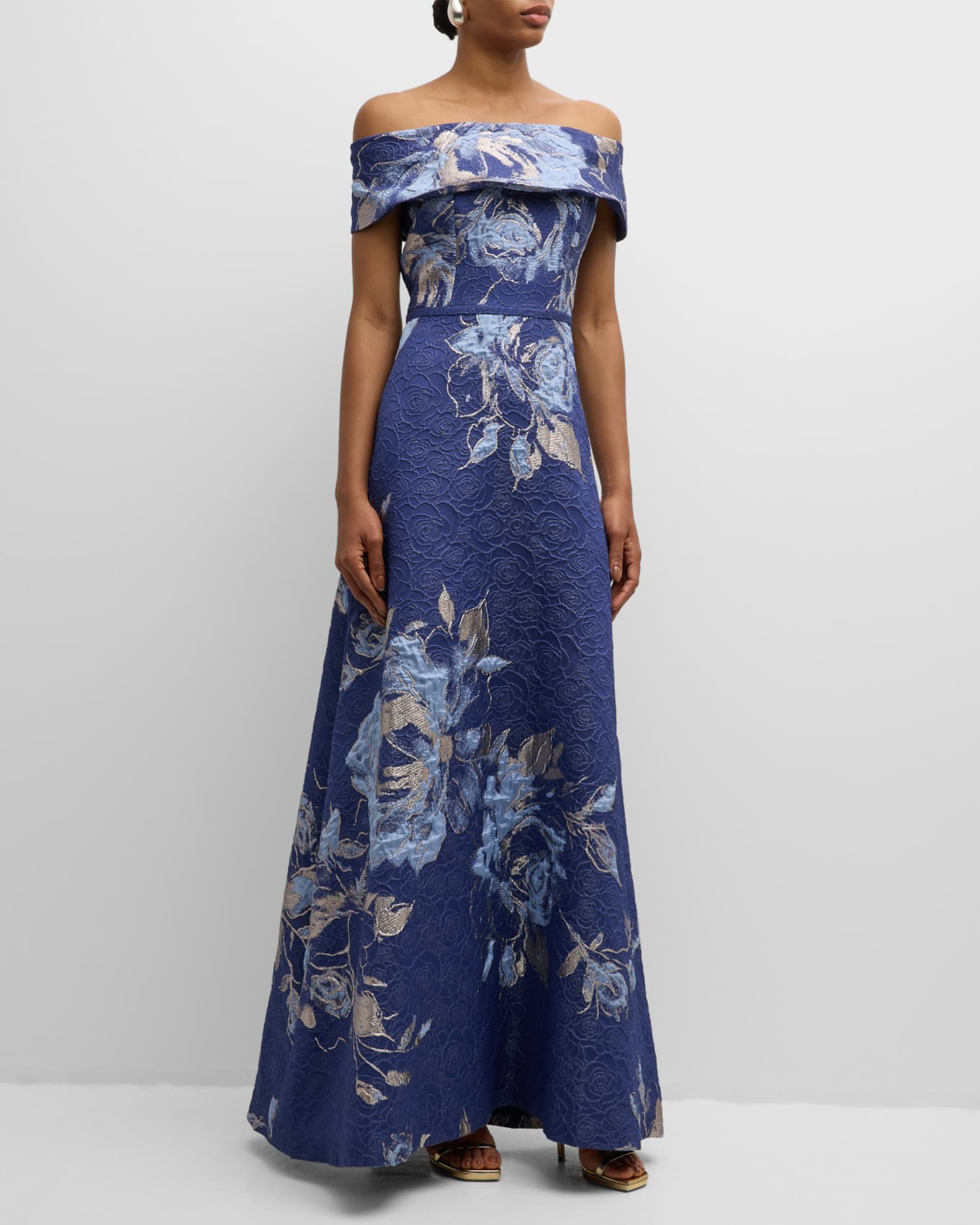 2025年秋冬新作 Freeman Rickie for Flower Metallic Off-Shoulder Jon Teri ワンピース