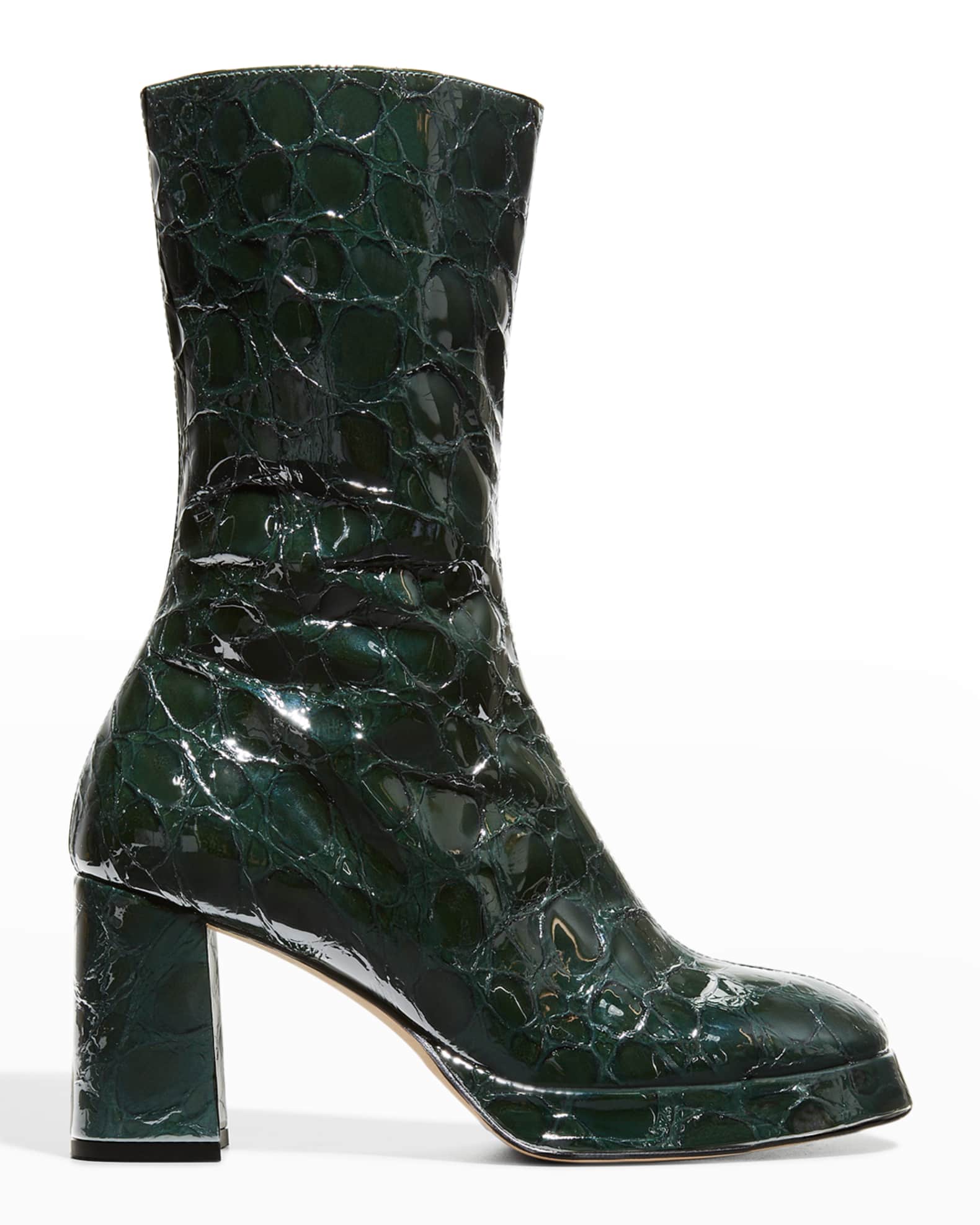 Carlota Mock-Croc Mid Boots 0
