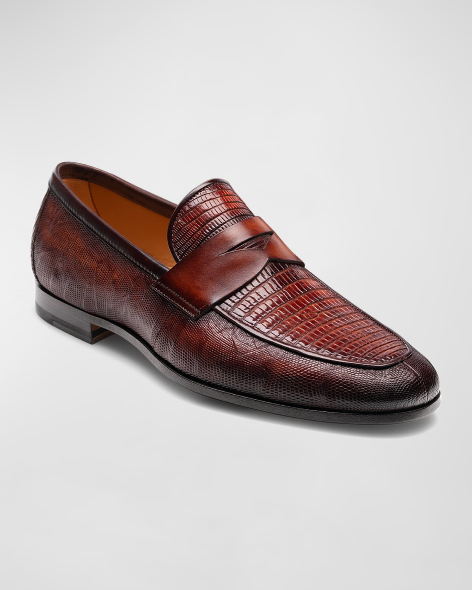 Men's Vincente Lizard Penny Loafers 1
