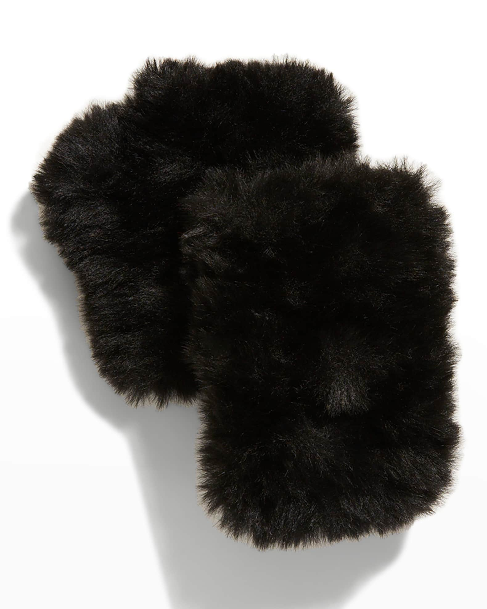 Fingerless Faux Fur Mittens