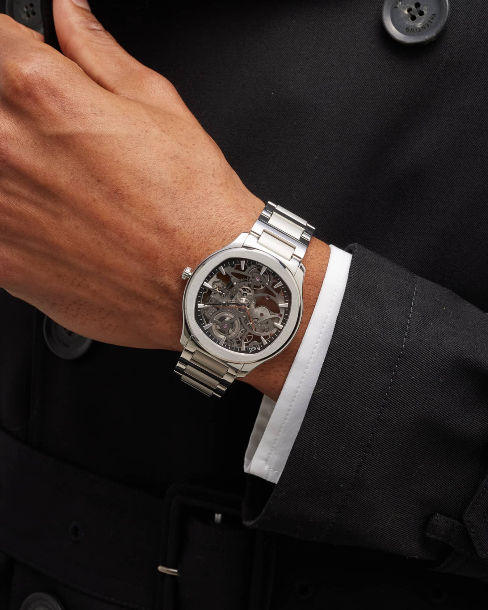 Polo 42mm Stainless Steel Grey Skeleton Watch 1