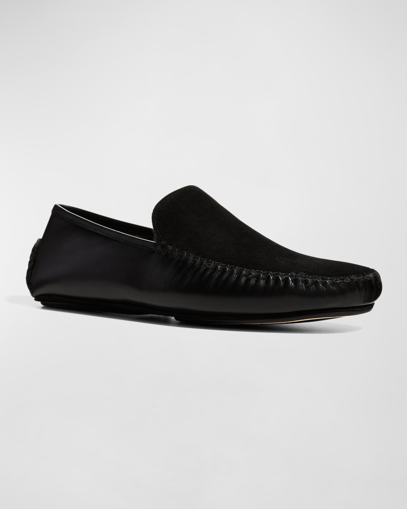 Men's Mayfair Mix-Leather Shearling-Lined Loafers 1