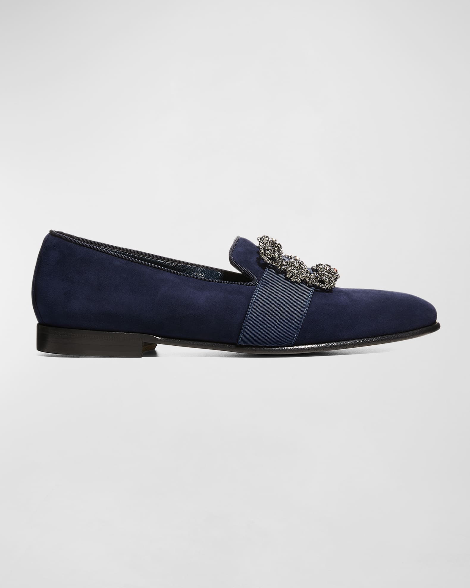 Men's Carlton Buckle-Embellished Suede Loafers 0