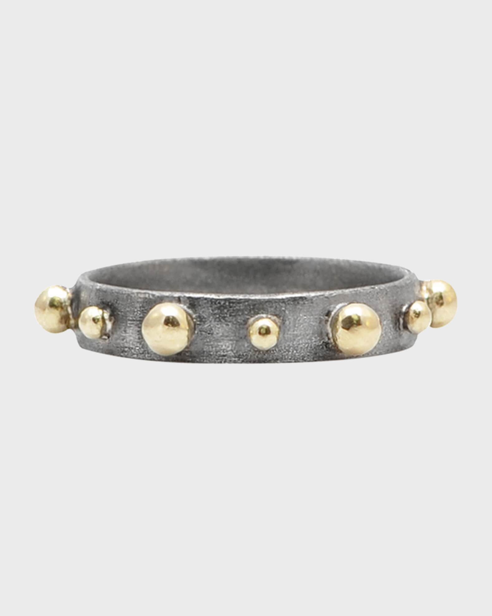 Old World Granulated Stack Band Ring 0