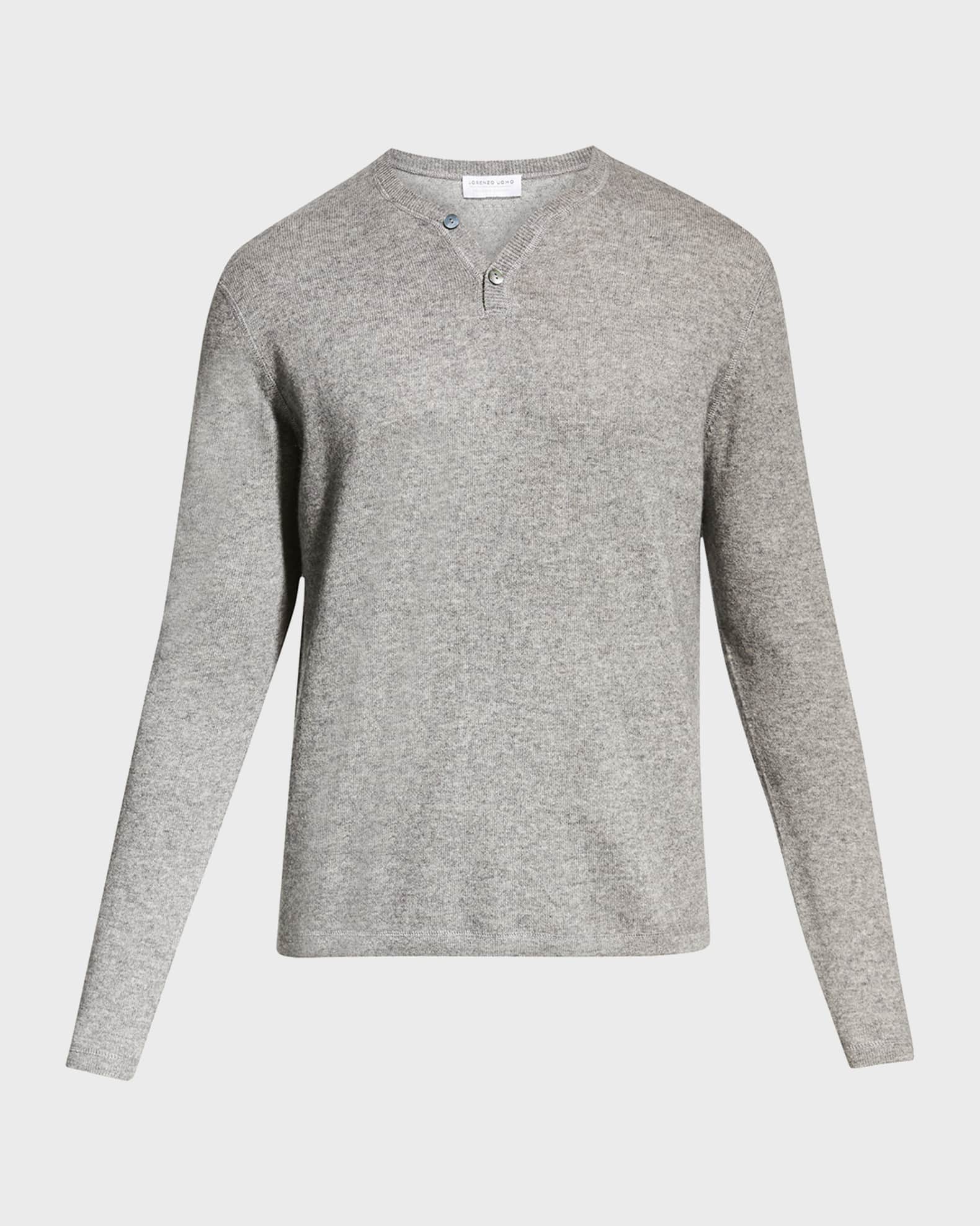 Men's cashmere henley sweater discount