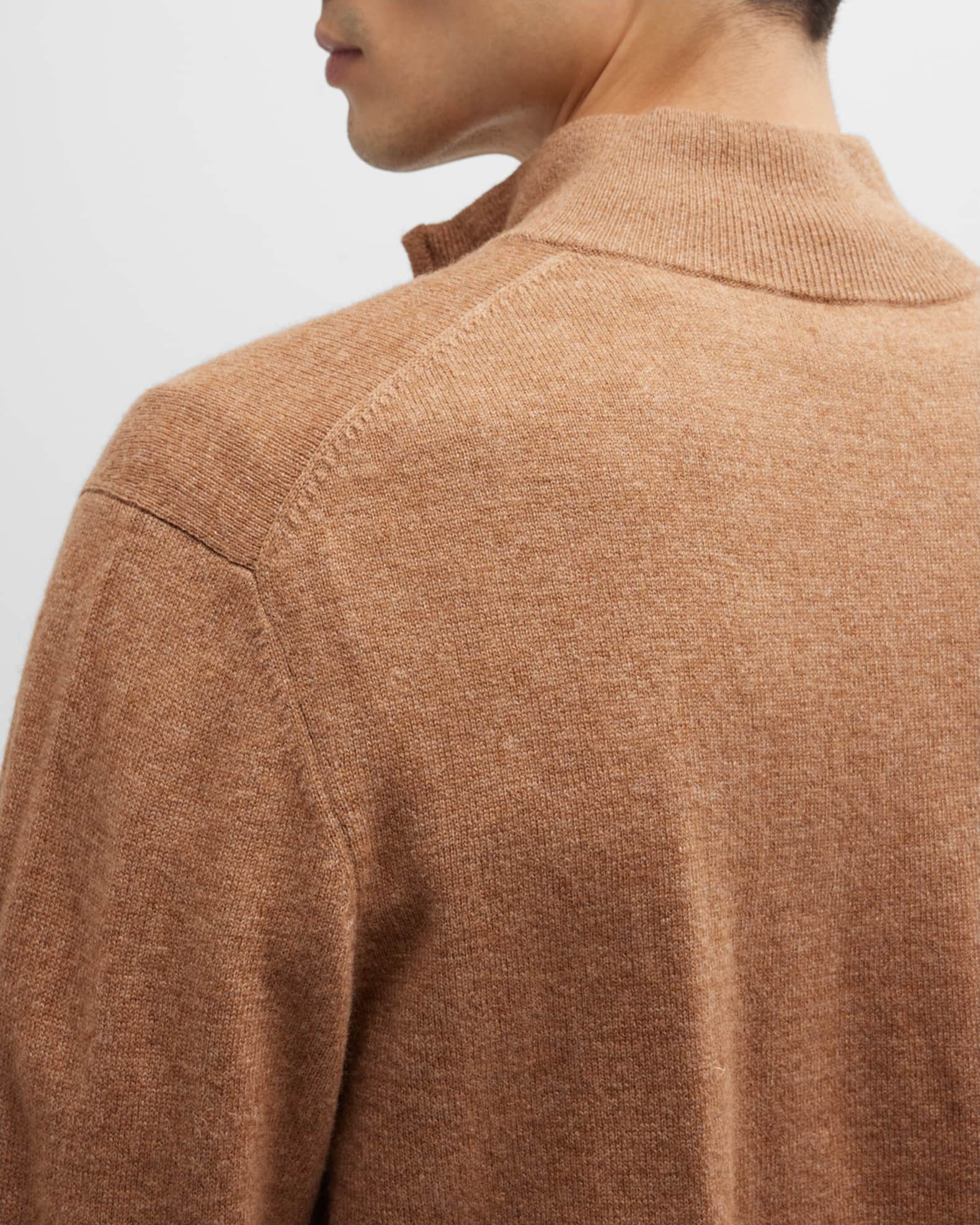 Neiman Marcus Men's Wool-Cashmere 1/4-Zip Sweater | Neiman