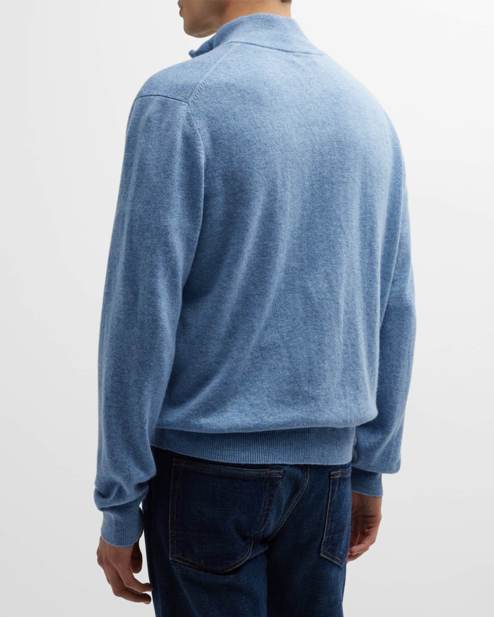 Neiman Marcus Men's Wool-Cashmere 1/4-Zip Sweater | Neiman Marcus
