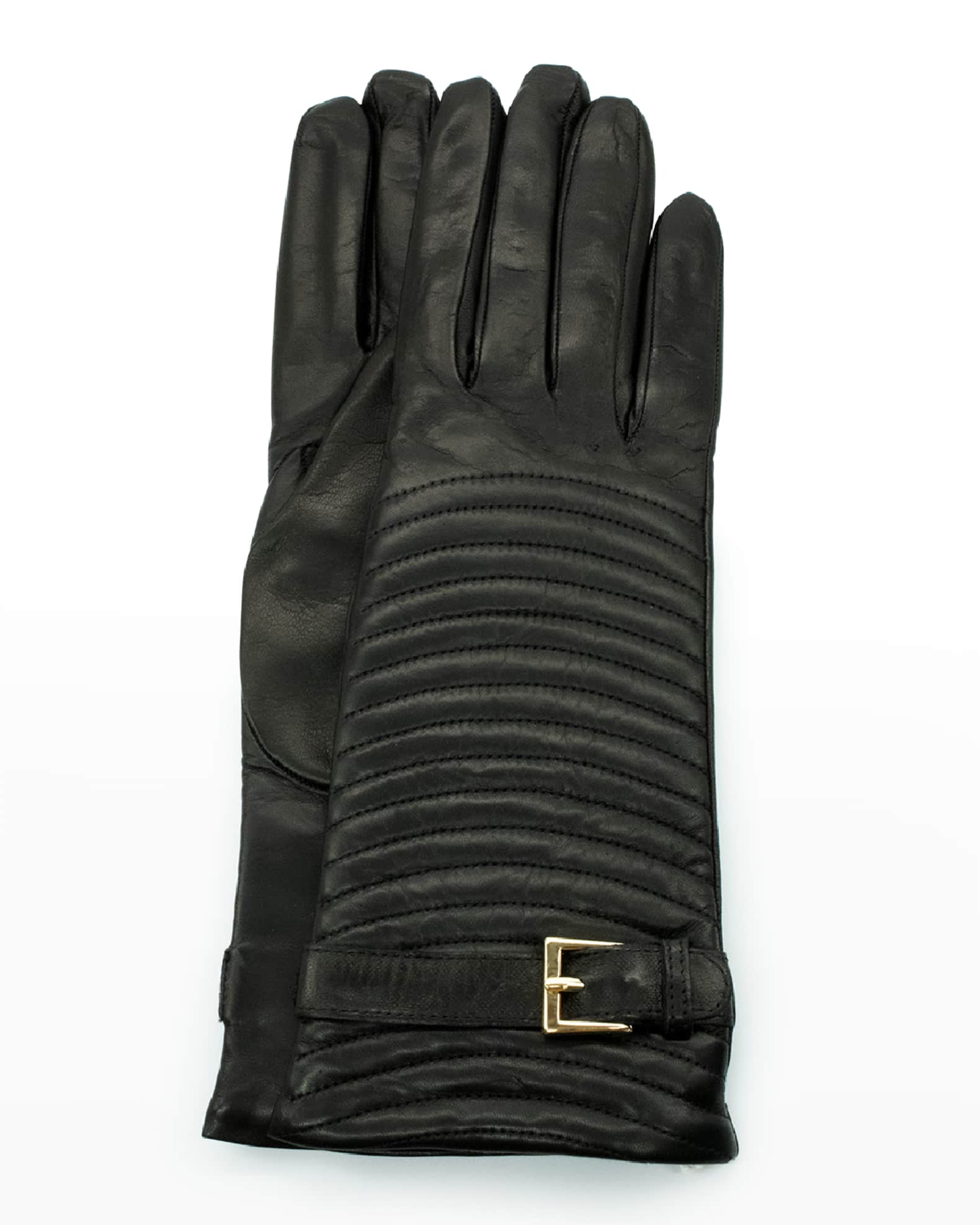 Cashmere-Lined Napa Belt Gloves | Neiman Marcus