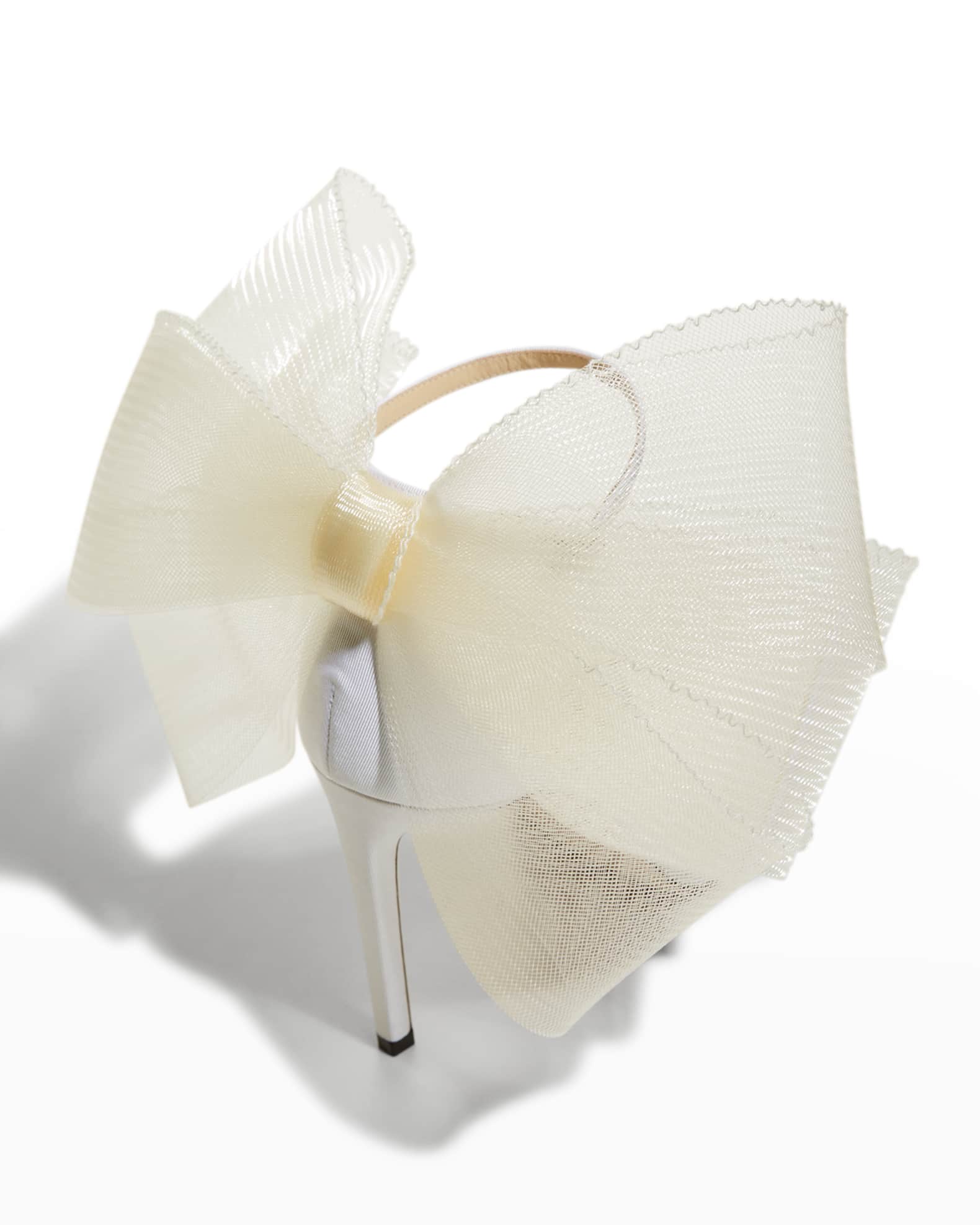 Jimmy Choo Aveline Tulle Bow AnkleStrap Sandals Neiman Marcus