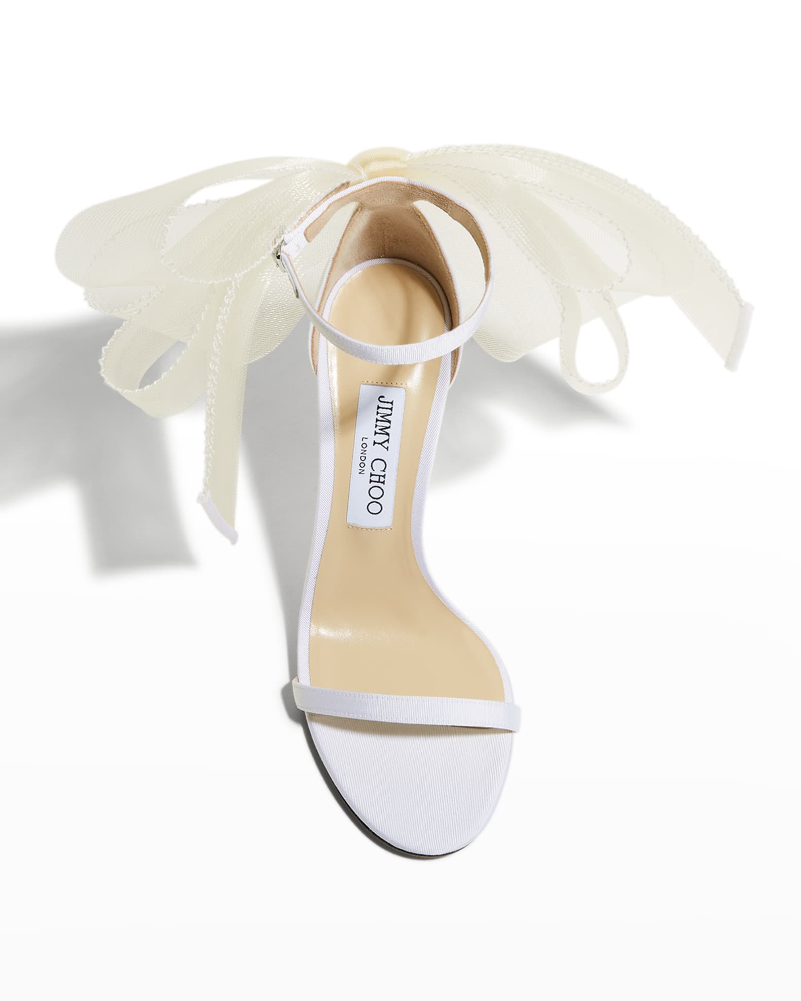 Jimmy Choo Aveline Tulle Bow AnkleStrap Sandals Neiman Marcus