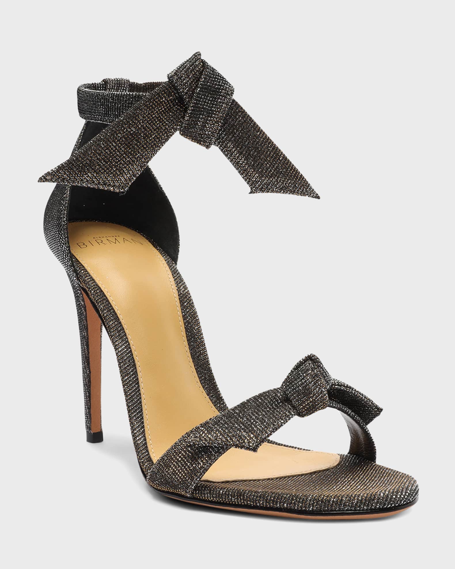 Clarita Bow Metallic Evening Sandals 1