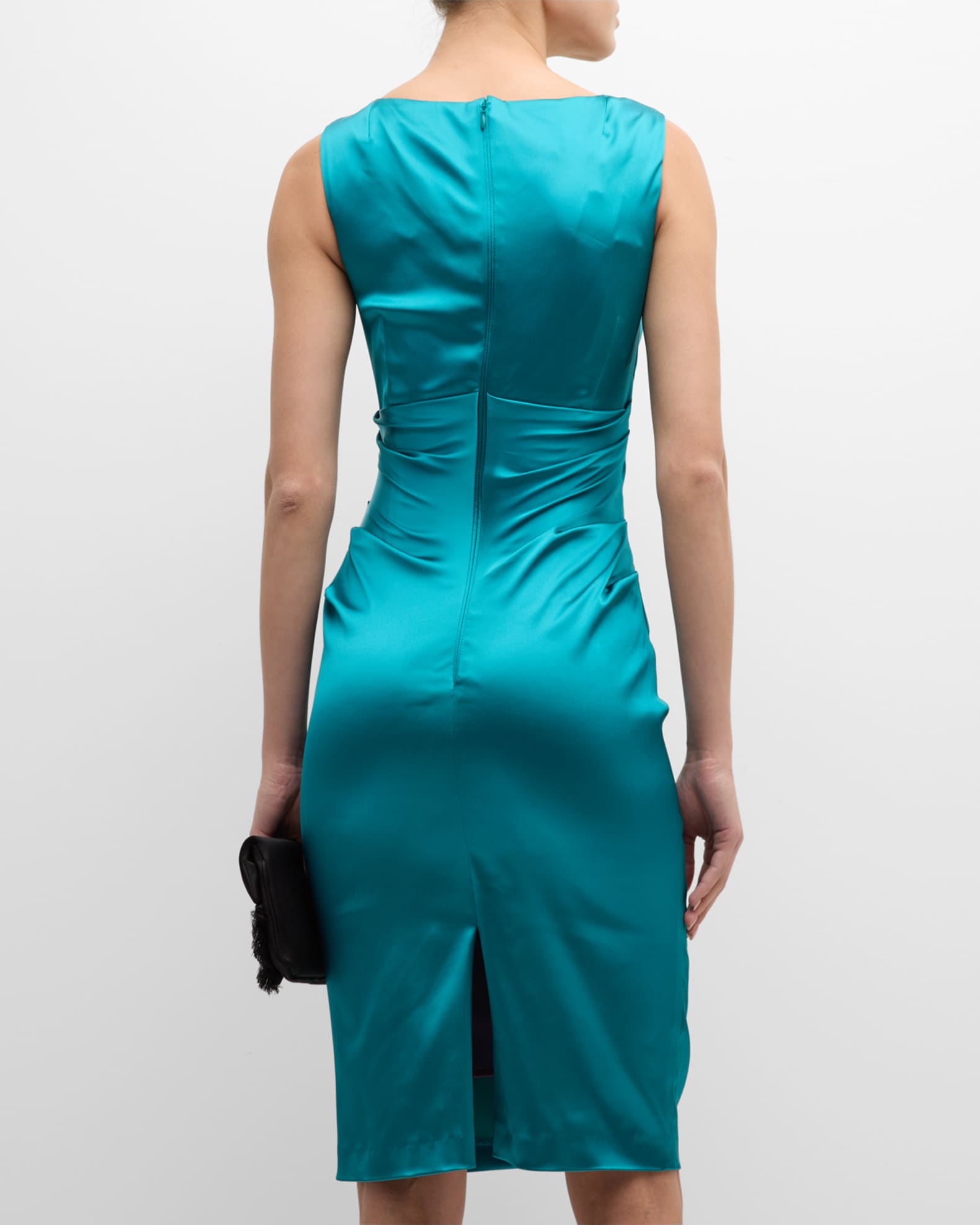 Talbot Runhof Draped Satin Duchesse Dress | Neiman Marcus