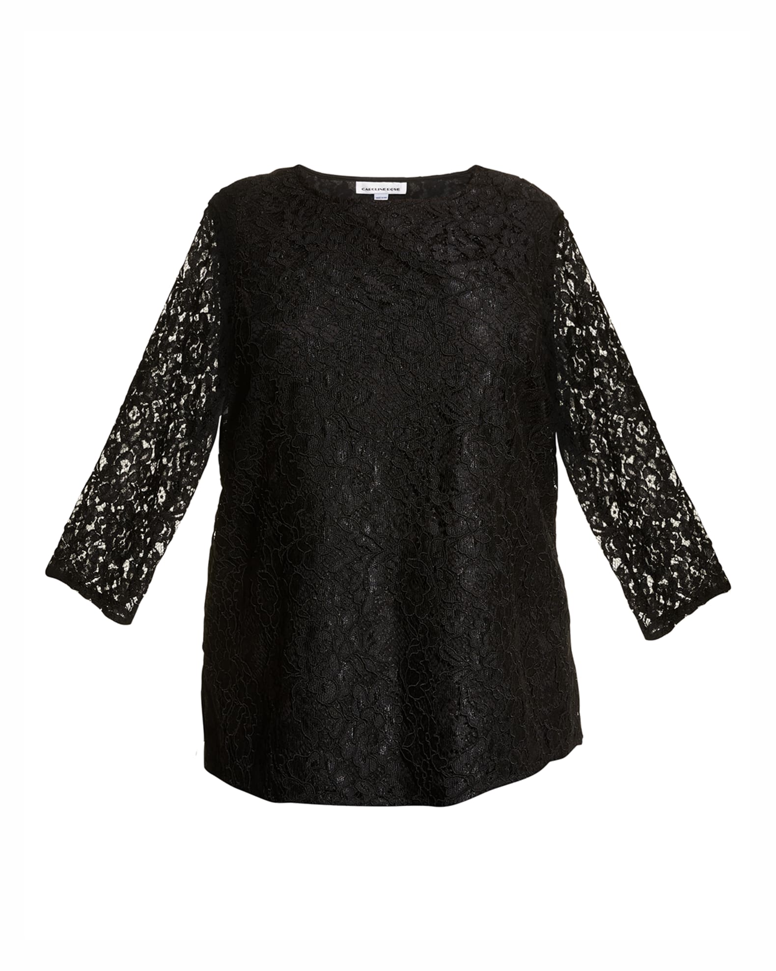 Caroline Rose Plus Size Lined Flora Lace Tunic | Neiman Marcus