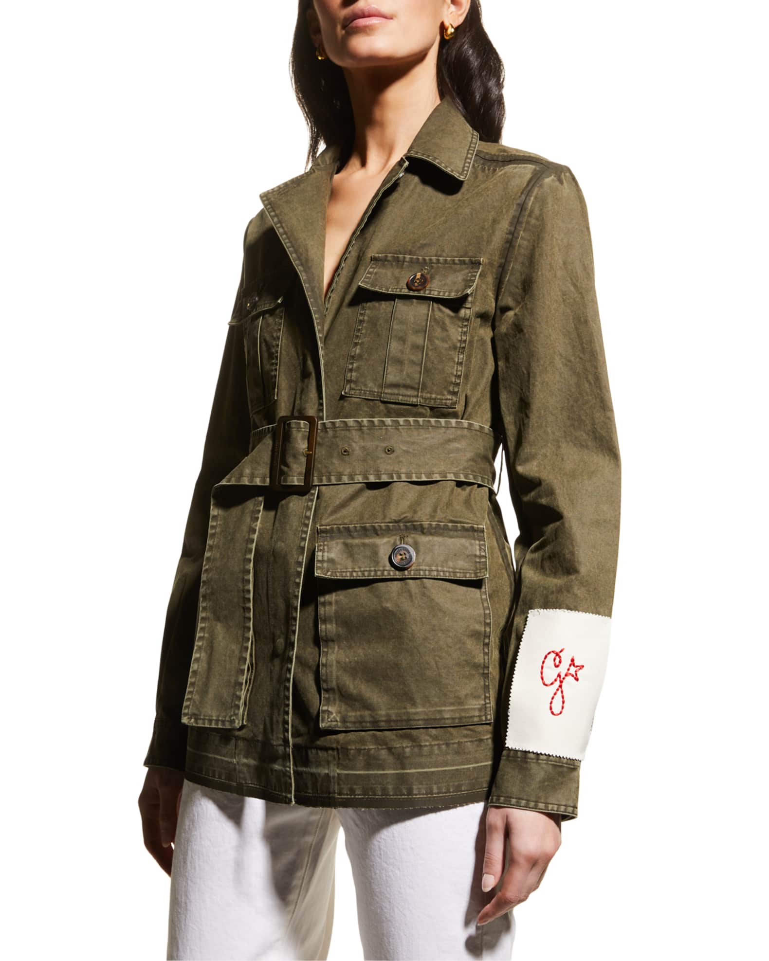 Distressed Cotton Canvas Field Jacket