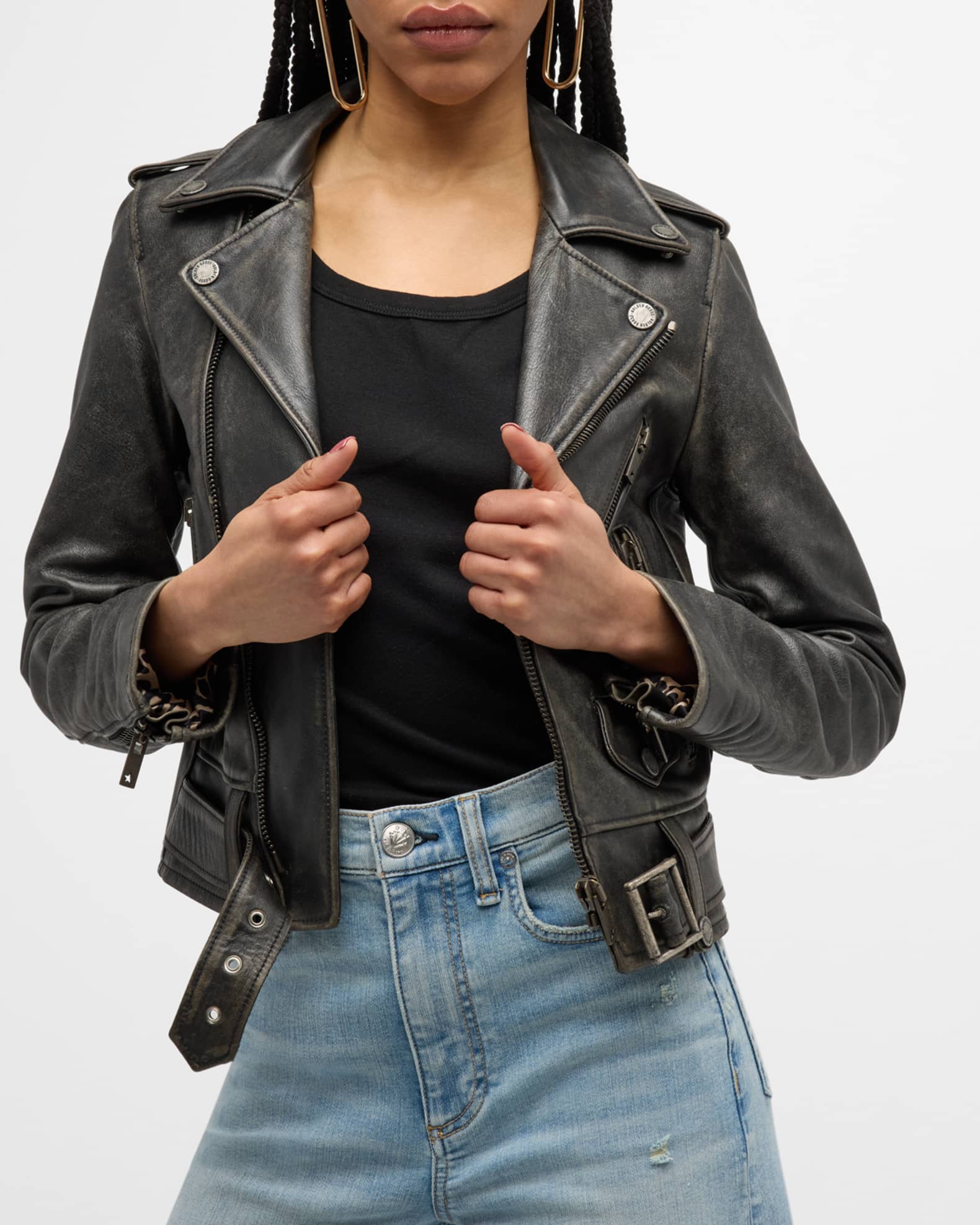 goldengoose レザージャケット xs Golden Goose Golden Bull Leather Jacket | Neiman Marcus