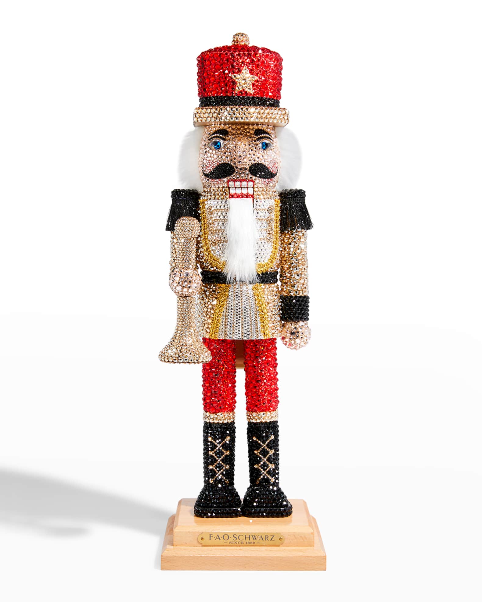 FAO Schwarz Kid's Nutcracker Trumpet Wooden Keepsake Christmas Decoration 20" Neiman Marcus
