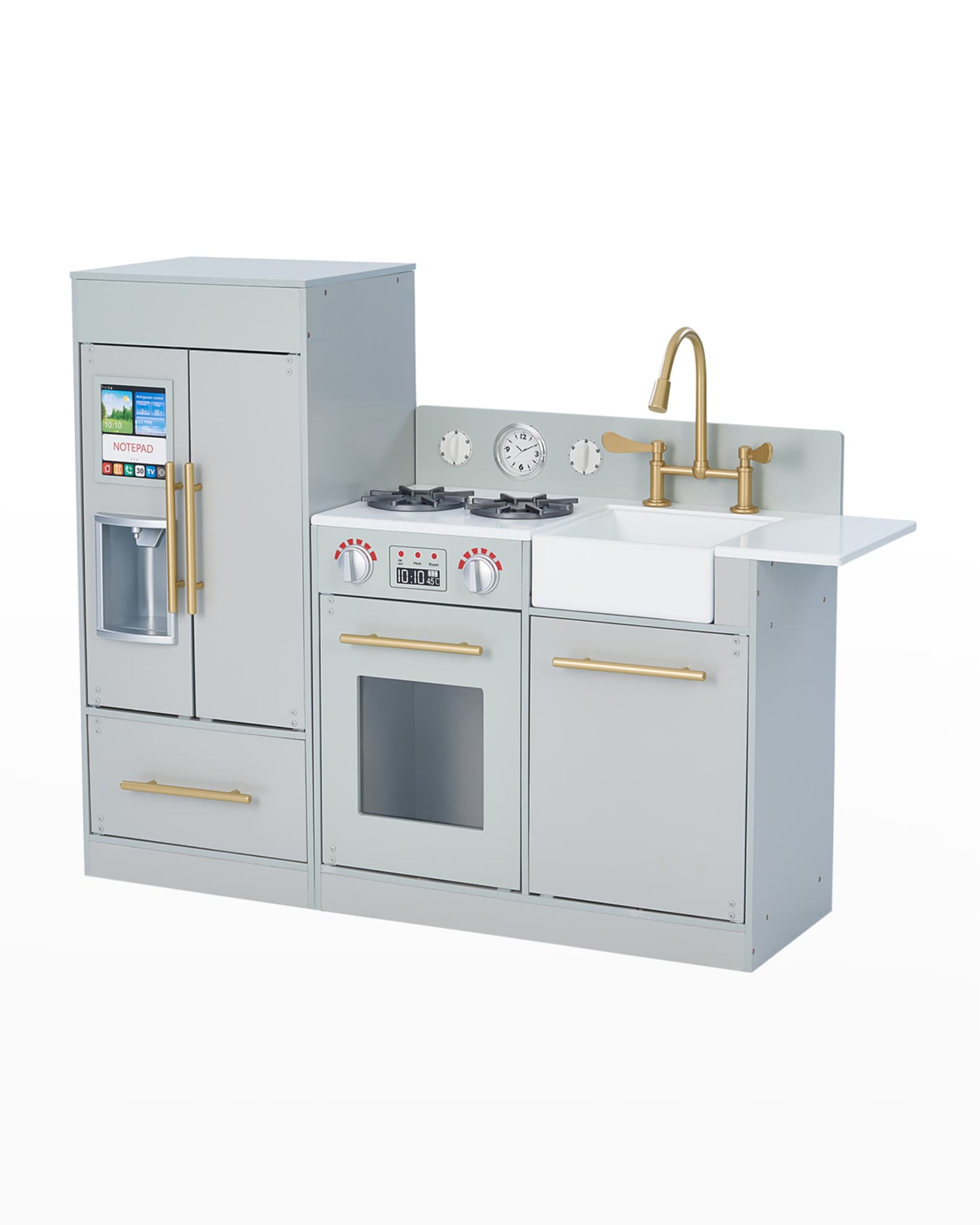 Teamson Kids Little Chef Charlotte Wooden Play Kitchen, Gray/Gold 1