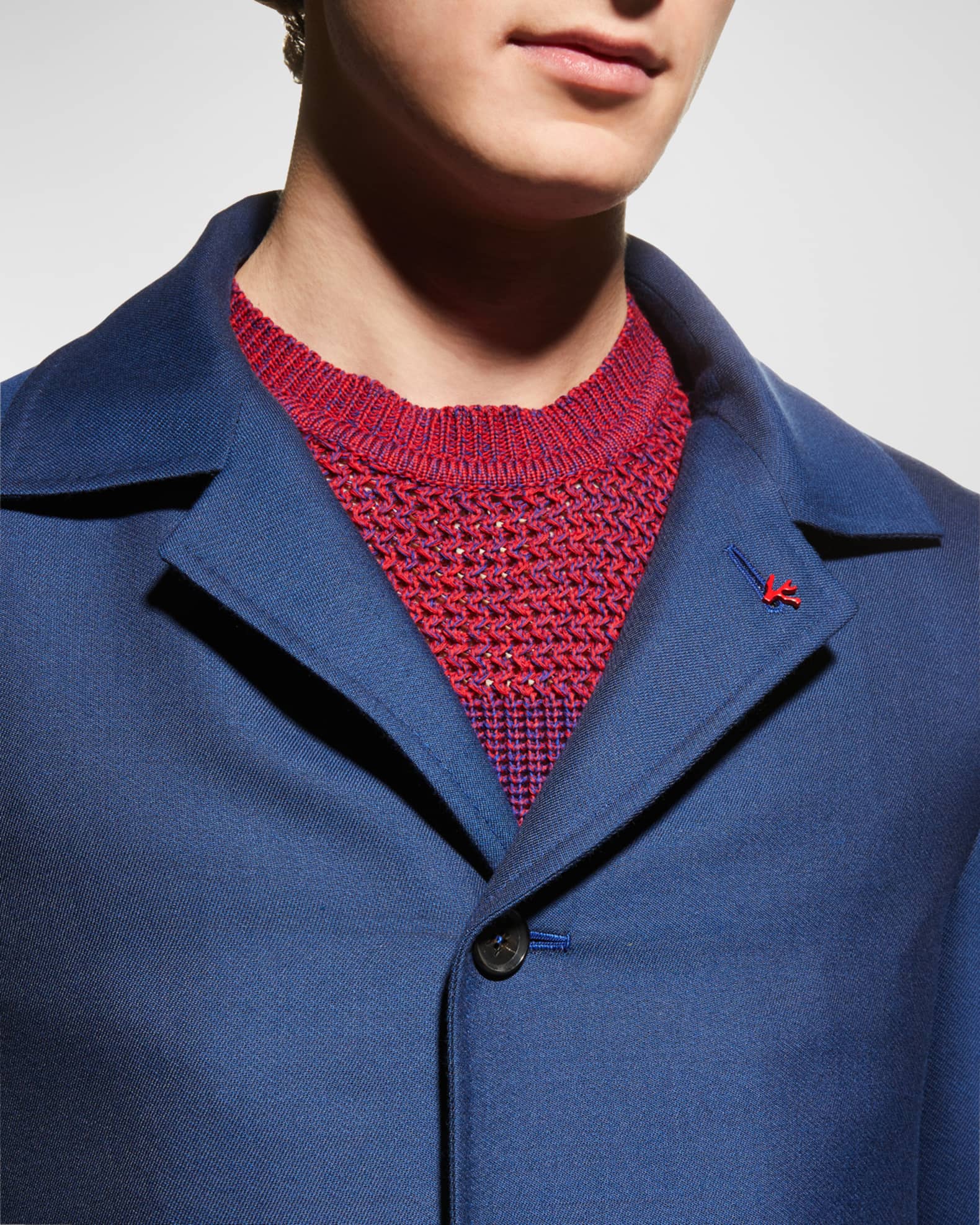 Isaia Men's Wool-Cashmere Walking Coat | Neiman Marcus