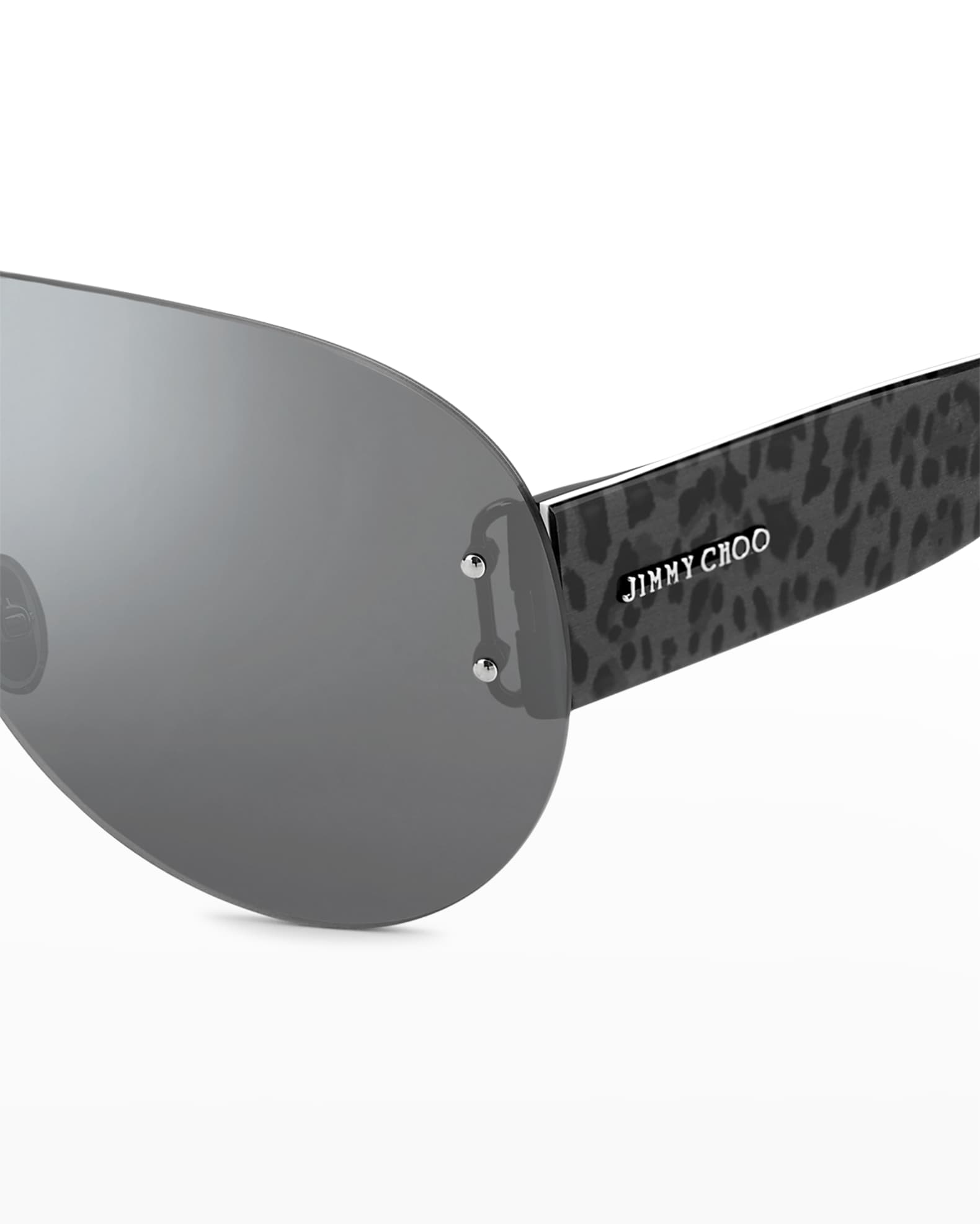 Jimmy Choo Marvin Rimless Metal Shield Sunglasses Neiman Marcus