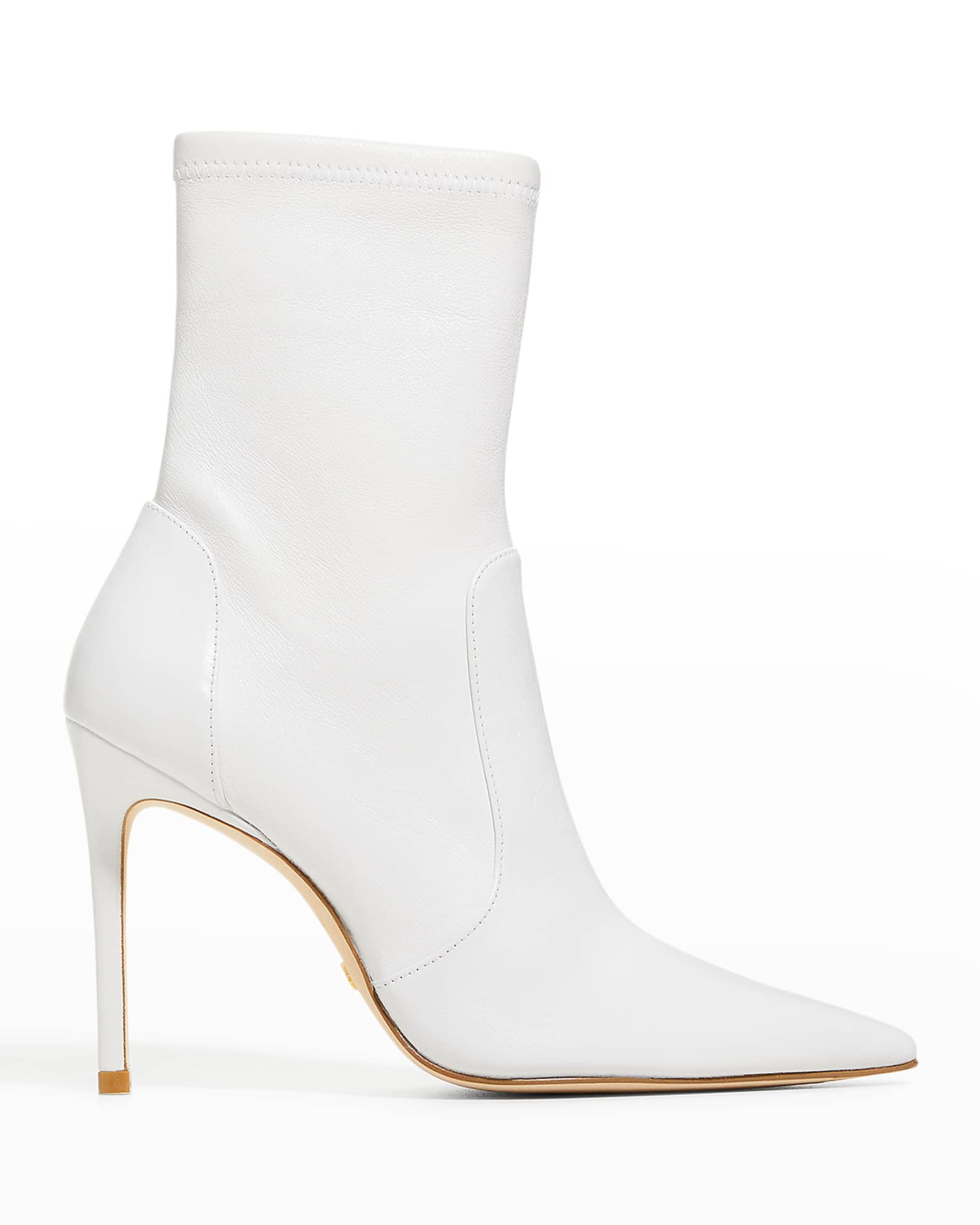 Stuart Weitzman Stuart Stretch Leather Stiletto Booties | Neiman Marcus