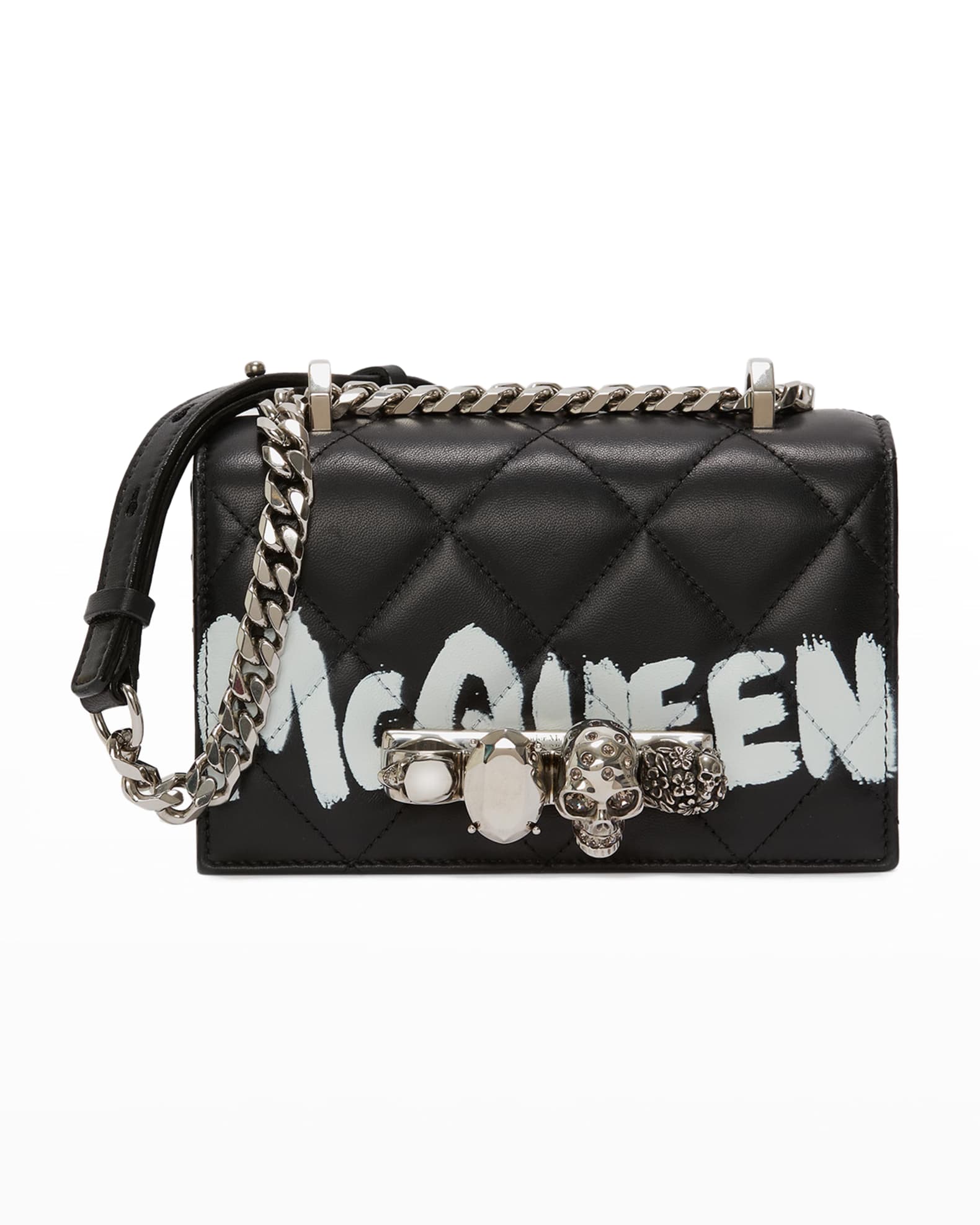 Alexander McQueen Jeweled Mini Graffiti Satchel Bag | Neiman Marcus