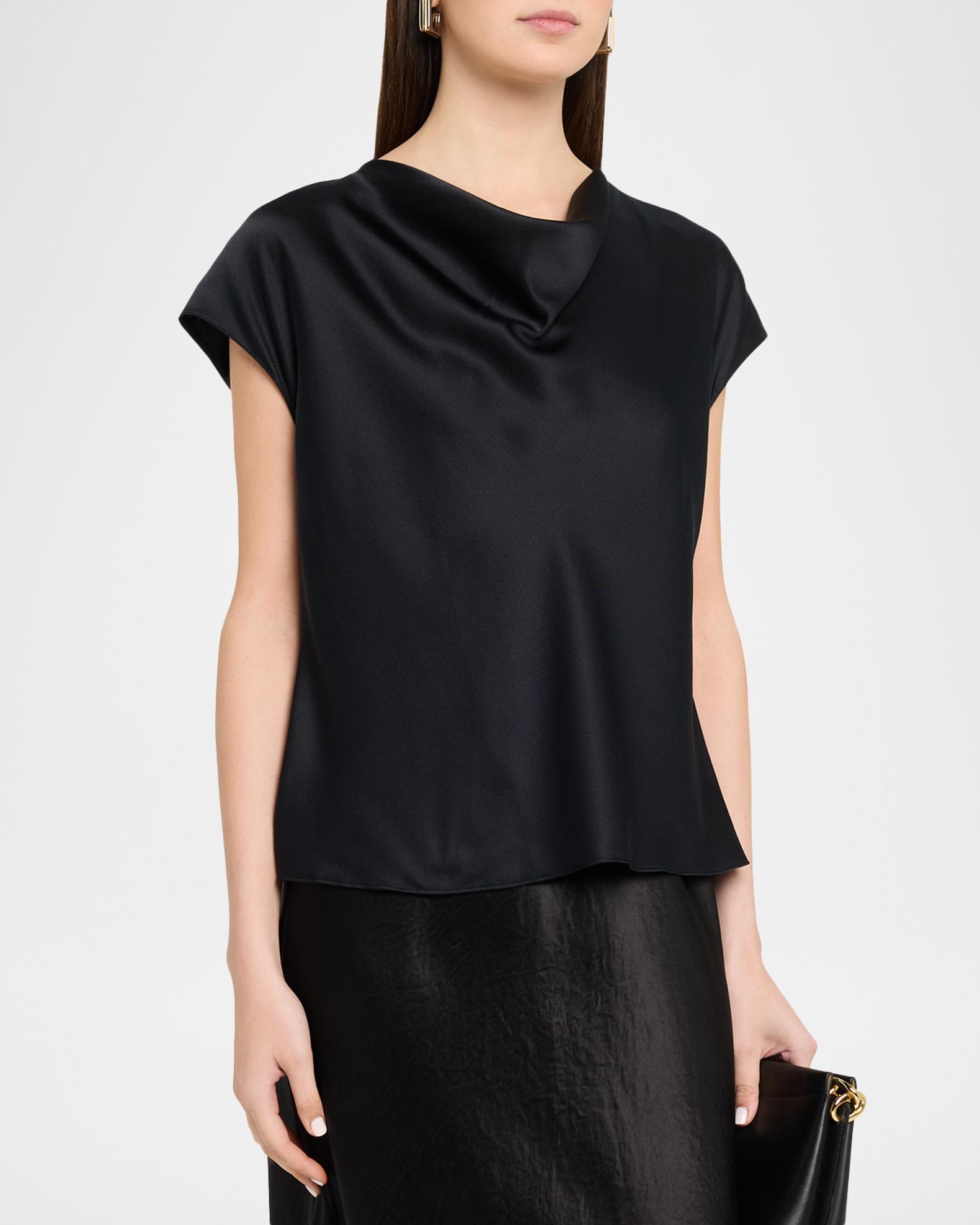 Vince Cowl Neck Cap Sleeve Blouse