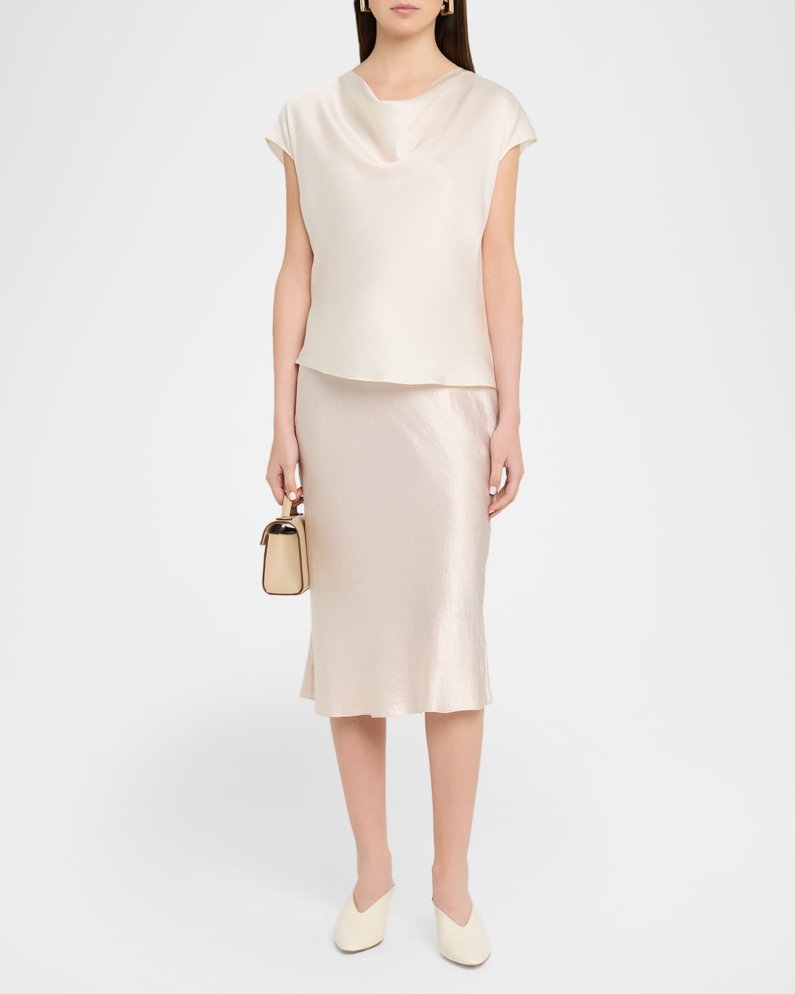 vince satin cap-sleeve v-neck dress Satin Cap-Sleeve Slip Dress in Dresses & Skirts