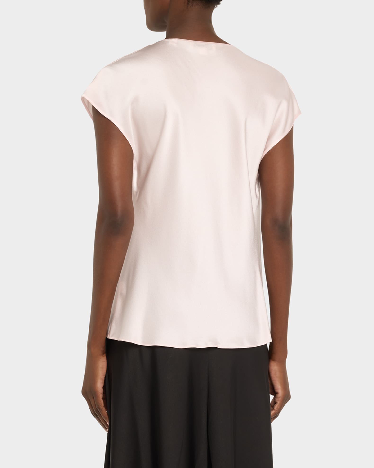 COWL NECK CAP SLEEVE BLOUSE