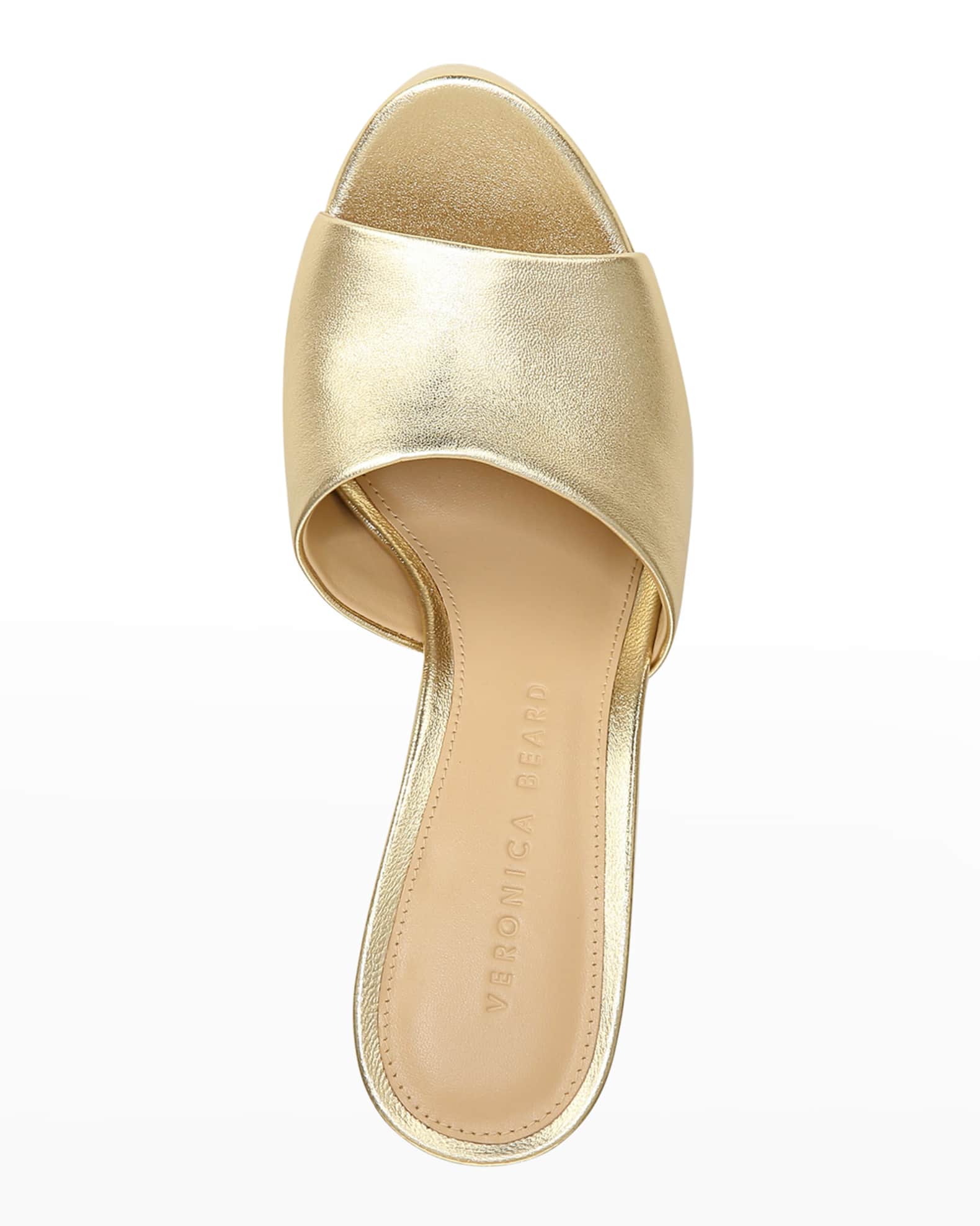 Veronica Beard Dali Leather Slide Platform Sandals | Neiman Marcus