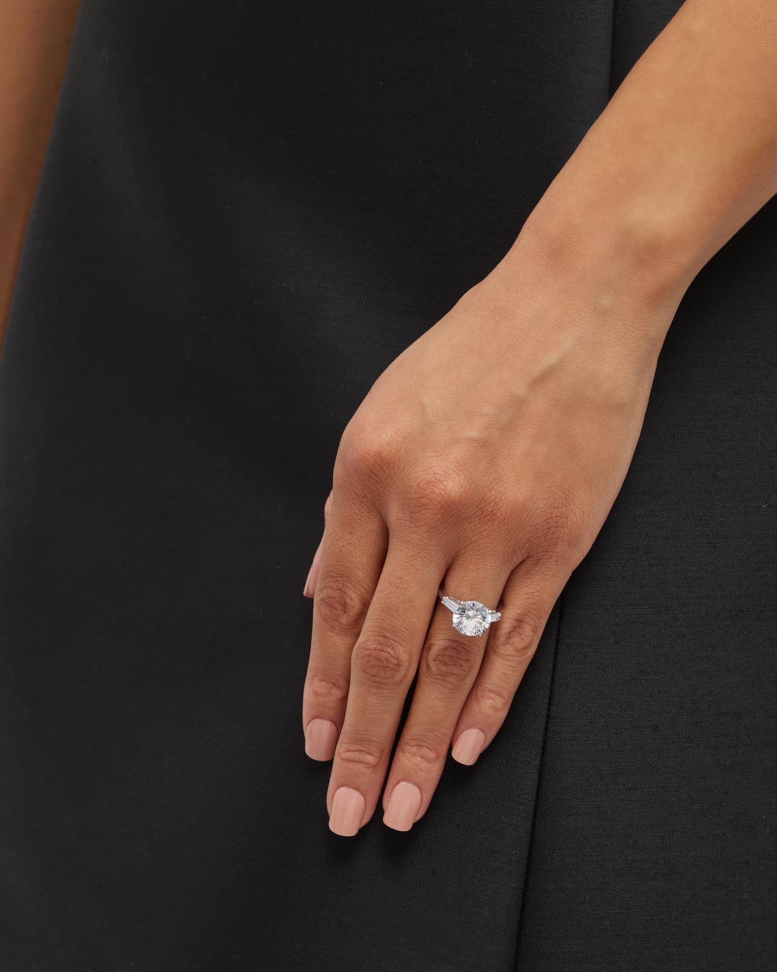 Tapered Baguette and Solitaire Cubic Zirconia Ring 1
