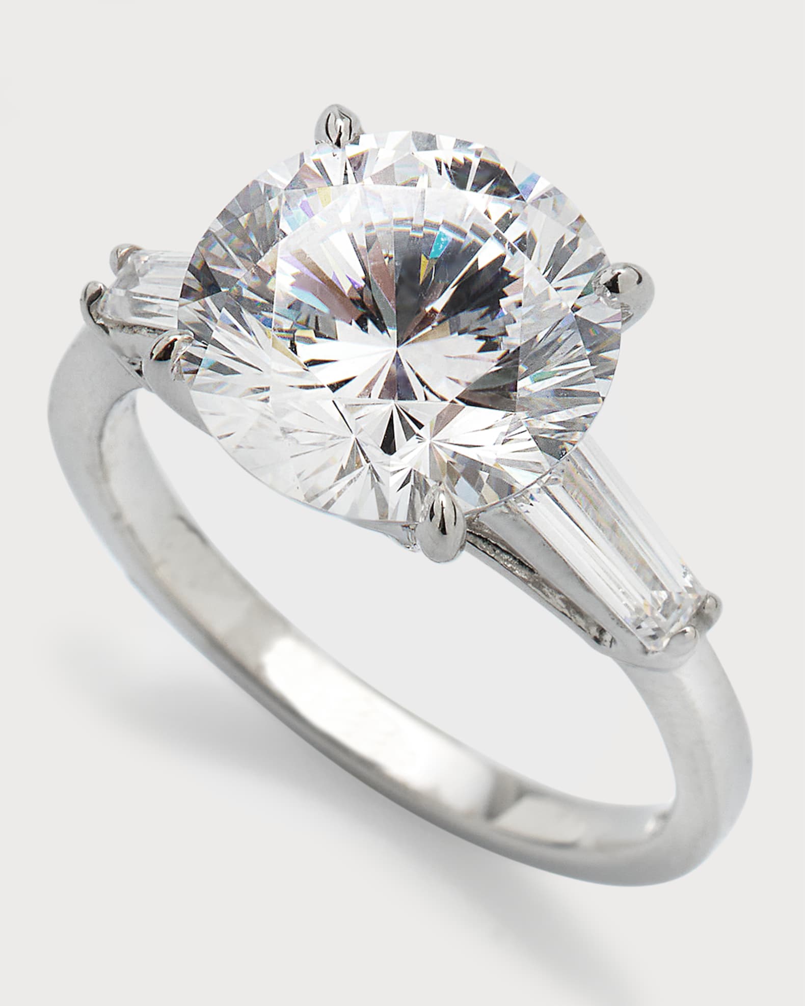 Fantasia by DeSerio Tapered Baguette and Solitaire Cubic Zirconia Ring Neiman Marcus
