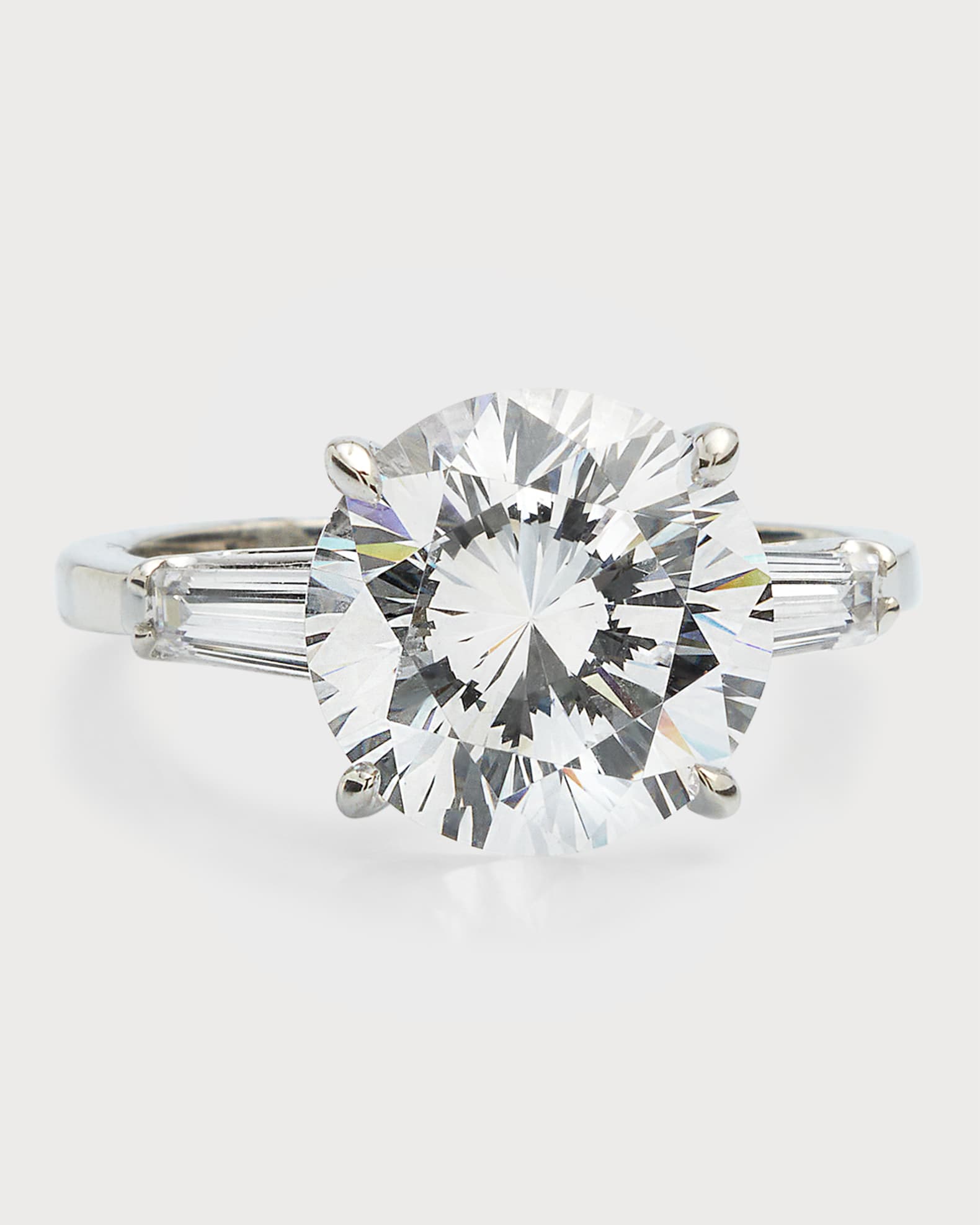 Tapered Baguette and Solitaire Cubic Zirconia Ring 0