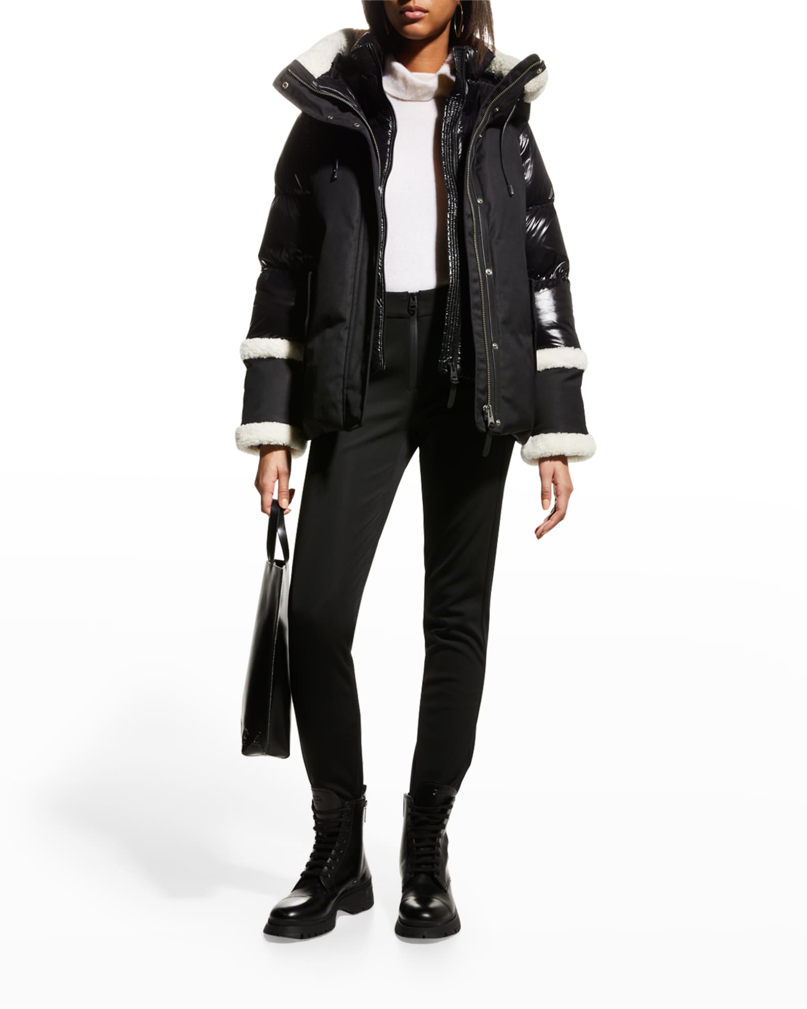 Mackage Cyrah 2-in-1 Hooded Down Coat with Shearling | Neiman Marcus