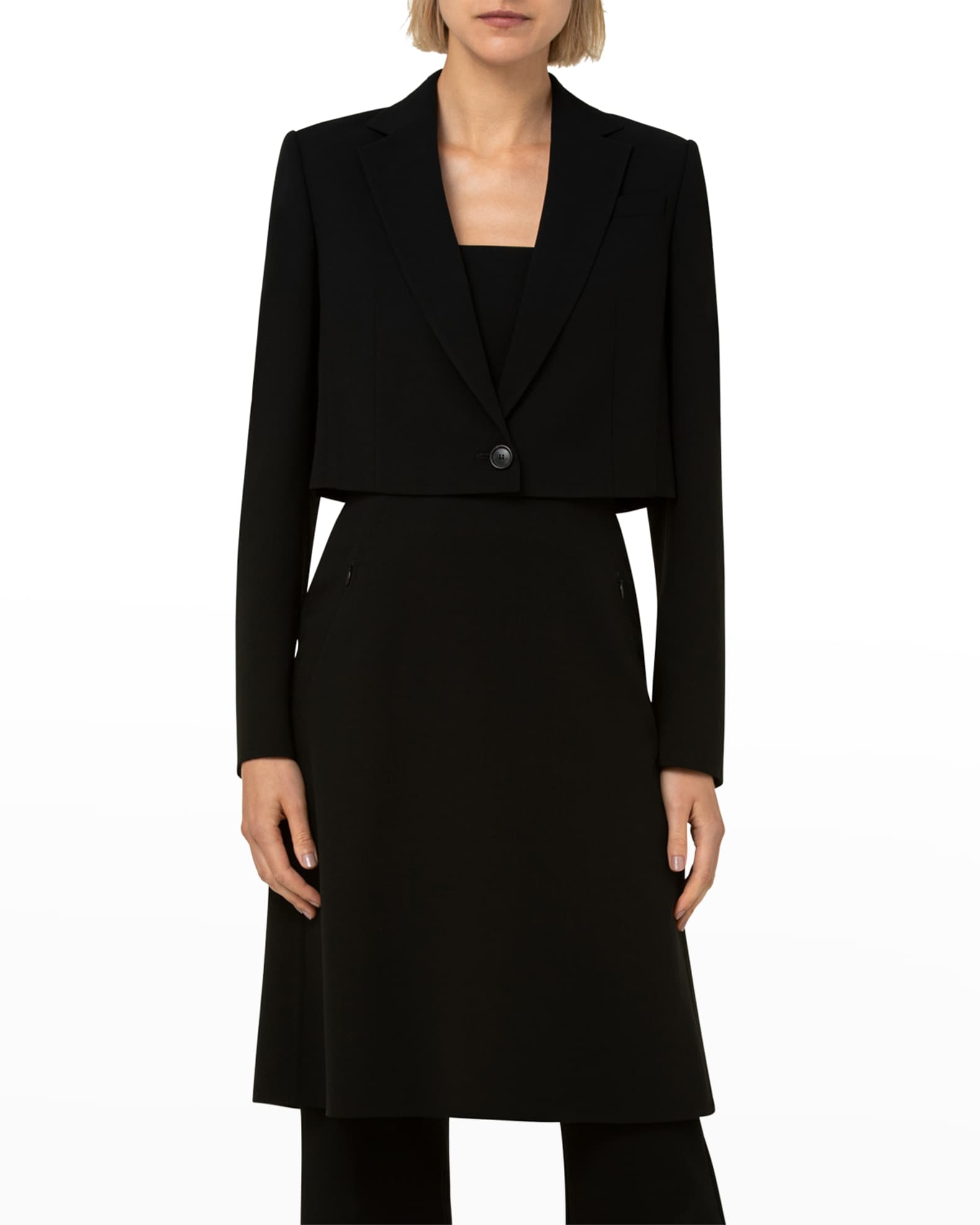 Cropped Double-Face Wool Jacket 0
