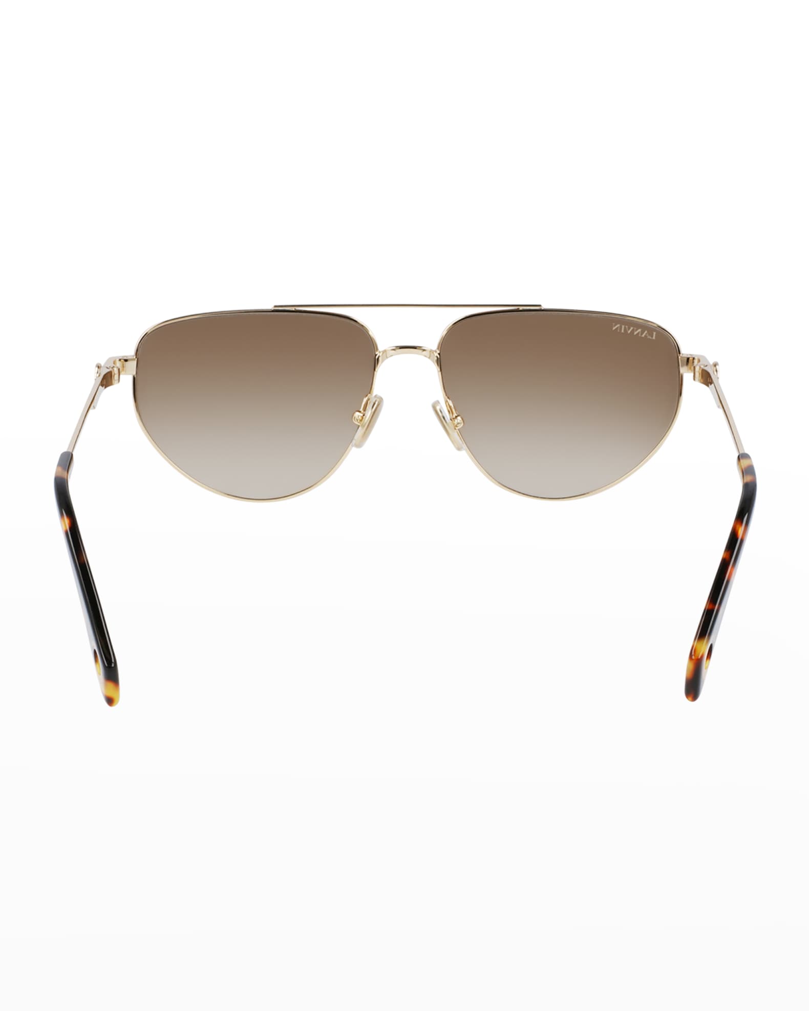 Lanvin Mother & Child Logo Metal Aviator Sunglasses | Neiman Marcus
