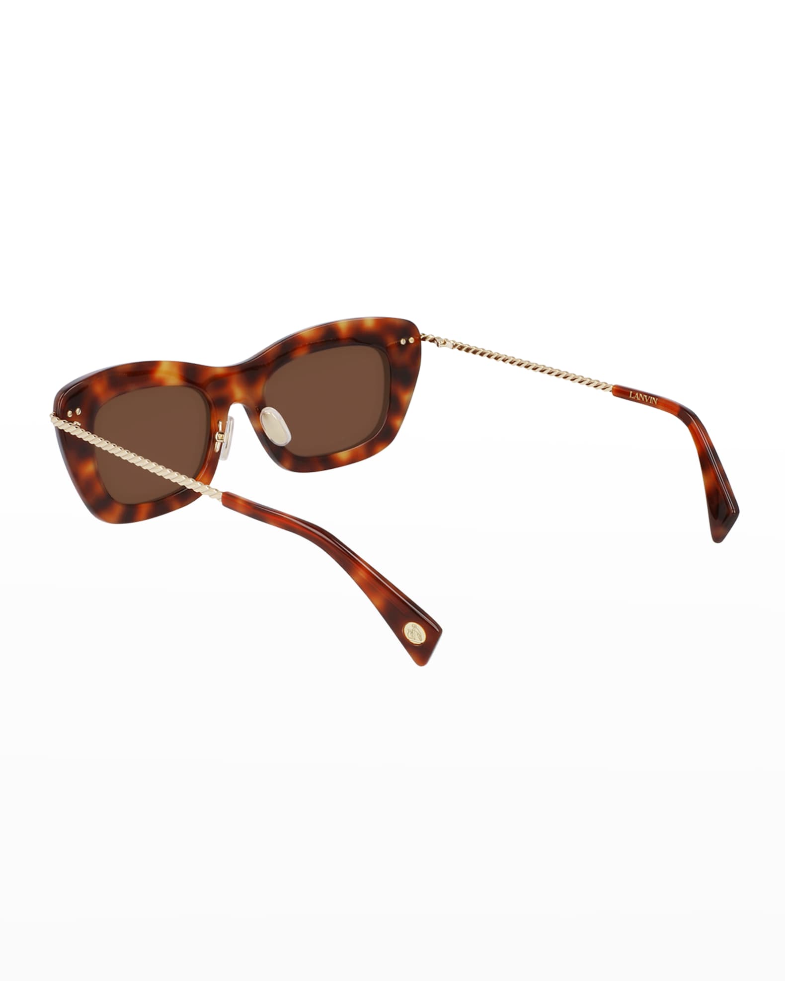 Babe Rectangle Twisted Metal/Acetate Sunglasses  1