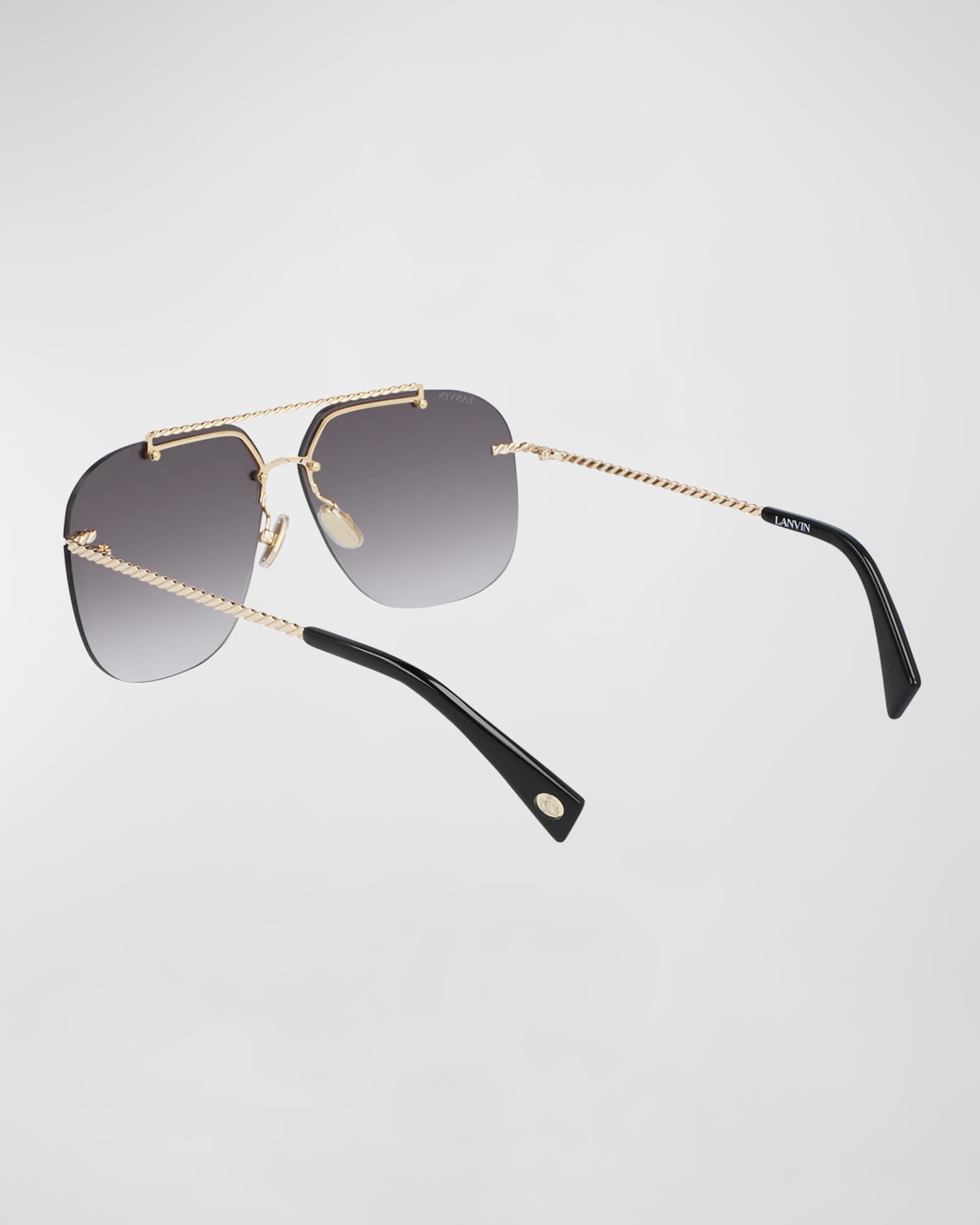 Babe Rimless Studded Metal Aviator Sunglasses