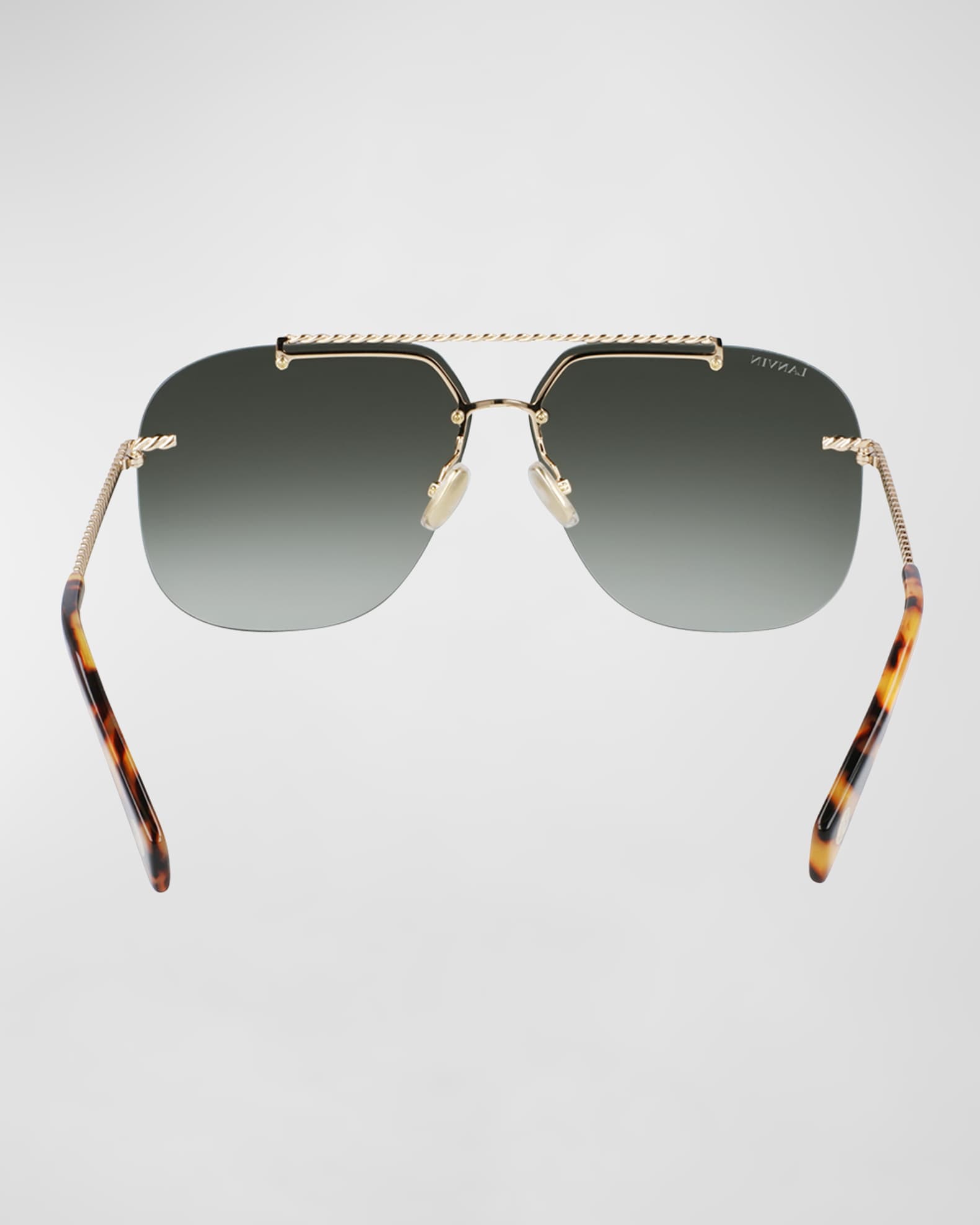 Babe Rimless Studded Metal Aviator Sunglasses