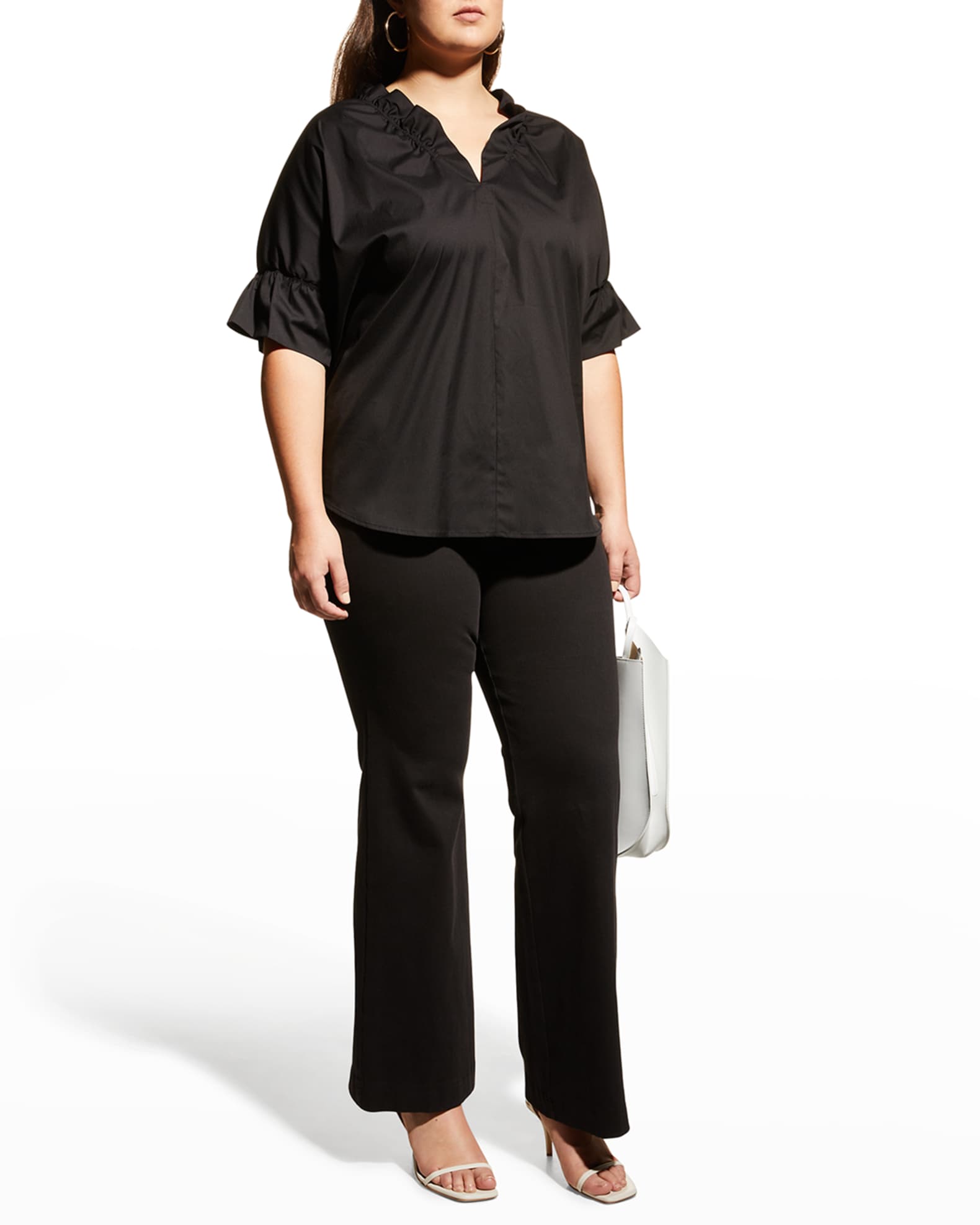 Plus Size Crosby Solid Ruffle Shirt 1