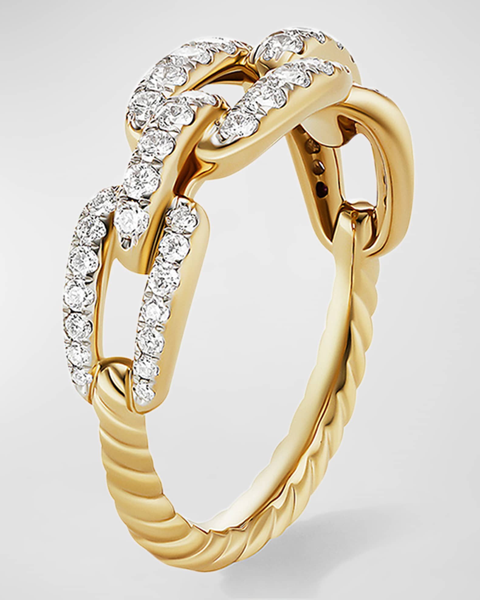 18K Gold Diamond Stax Chain Link Rings Neiman Marcus
