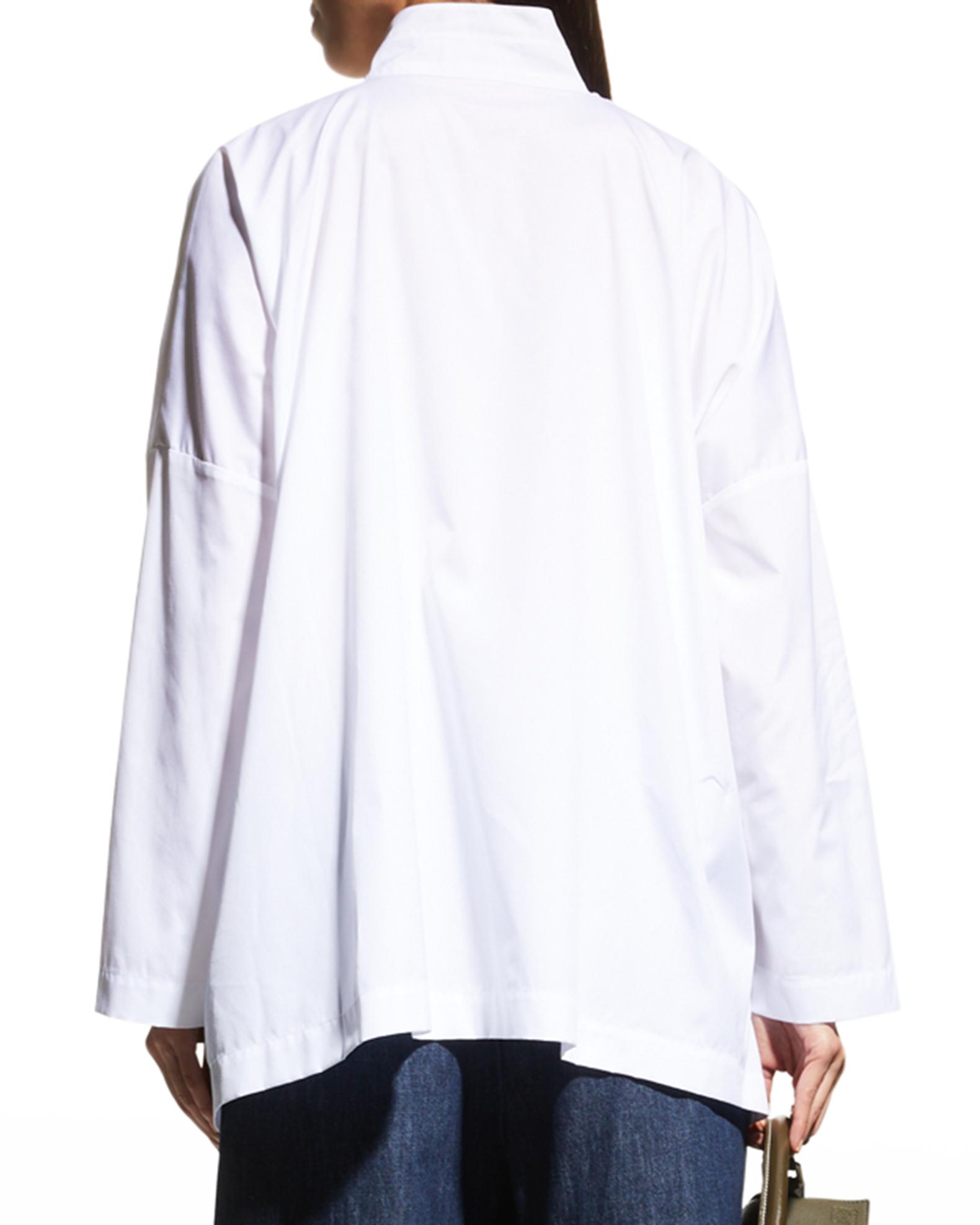 Eskandar Wide Longer-Back Double Stand Collar Shirt (Mid Plus