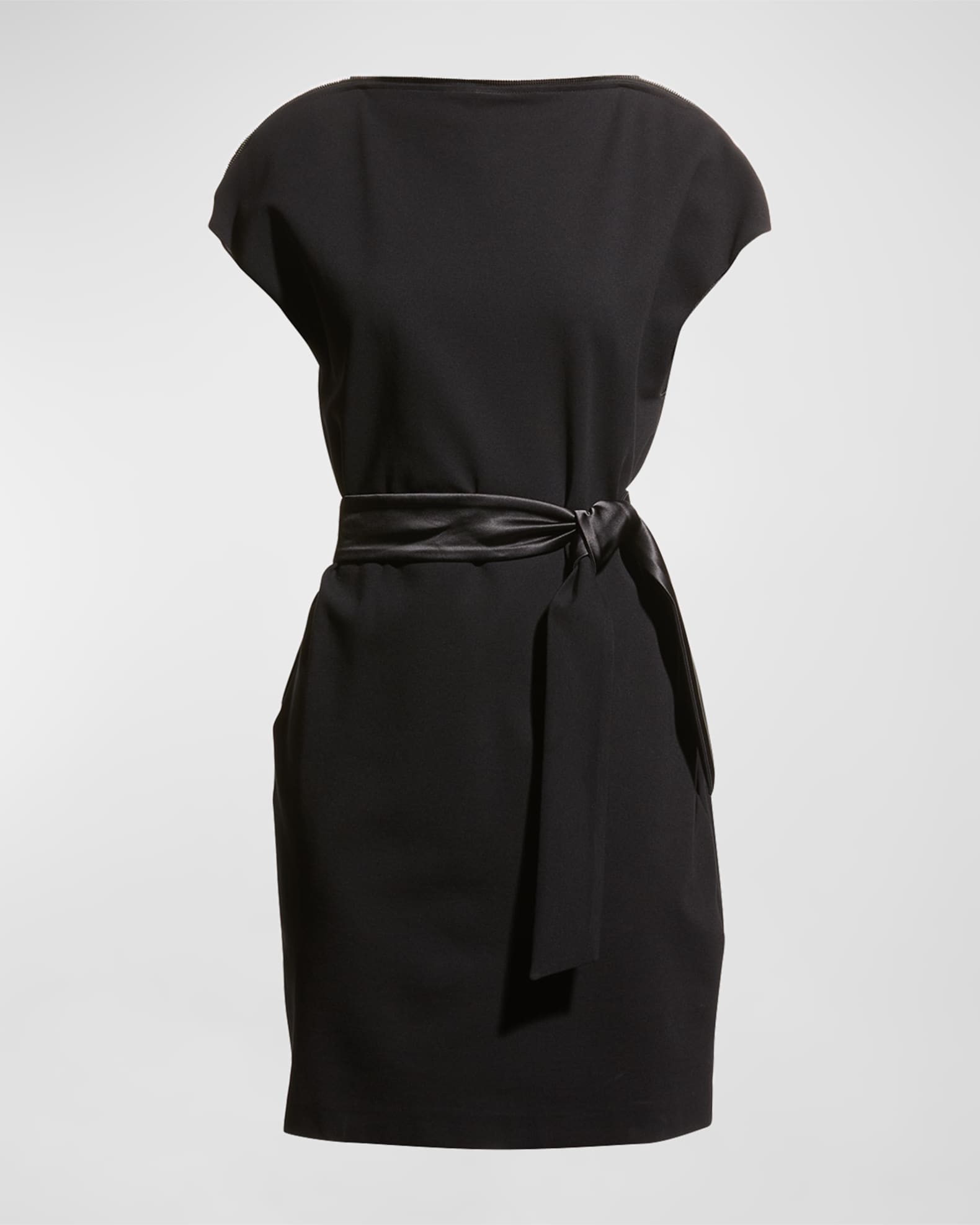 Emporio Armani Milano Jersey Dress w/ Zip Neckline | Neiman Marcus