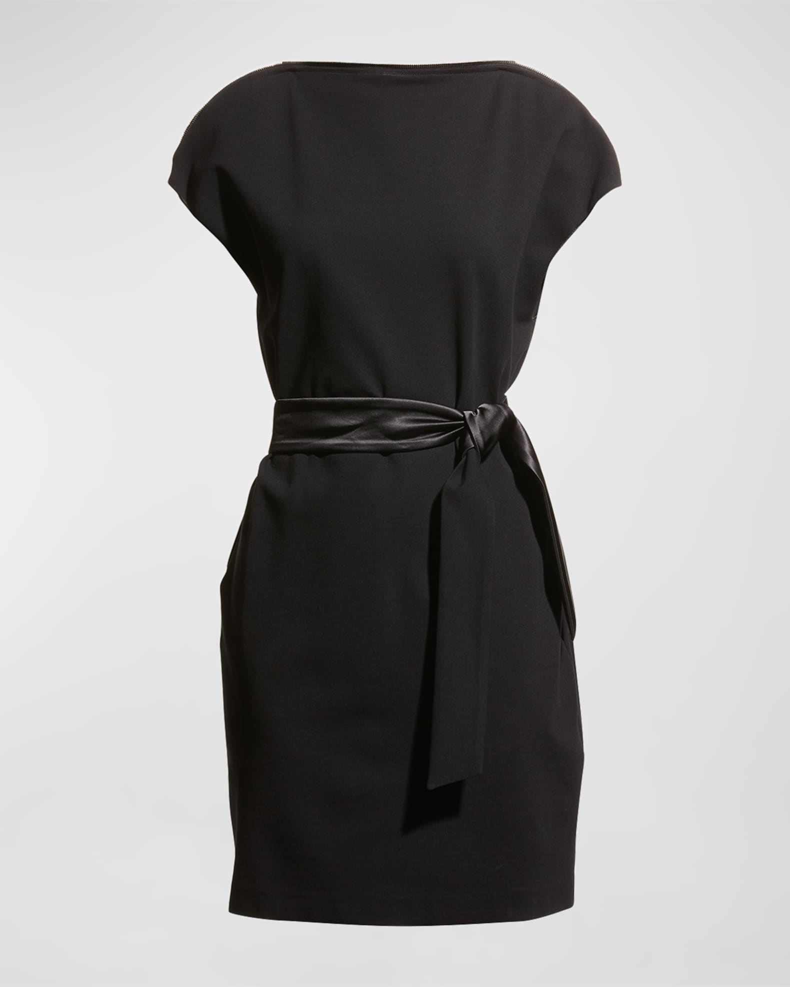 Jersey Milano rib sheath dress in Black for Women