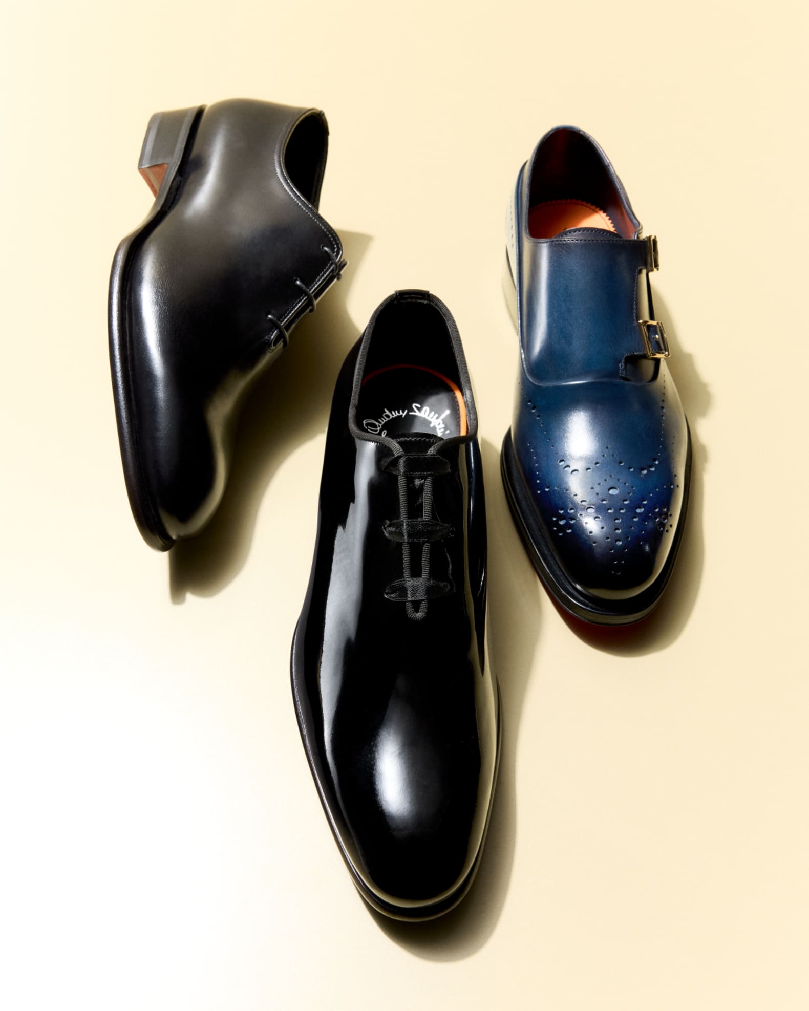 Santoni - Leather Wholecut Lace-Up shoes, Men, Brown