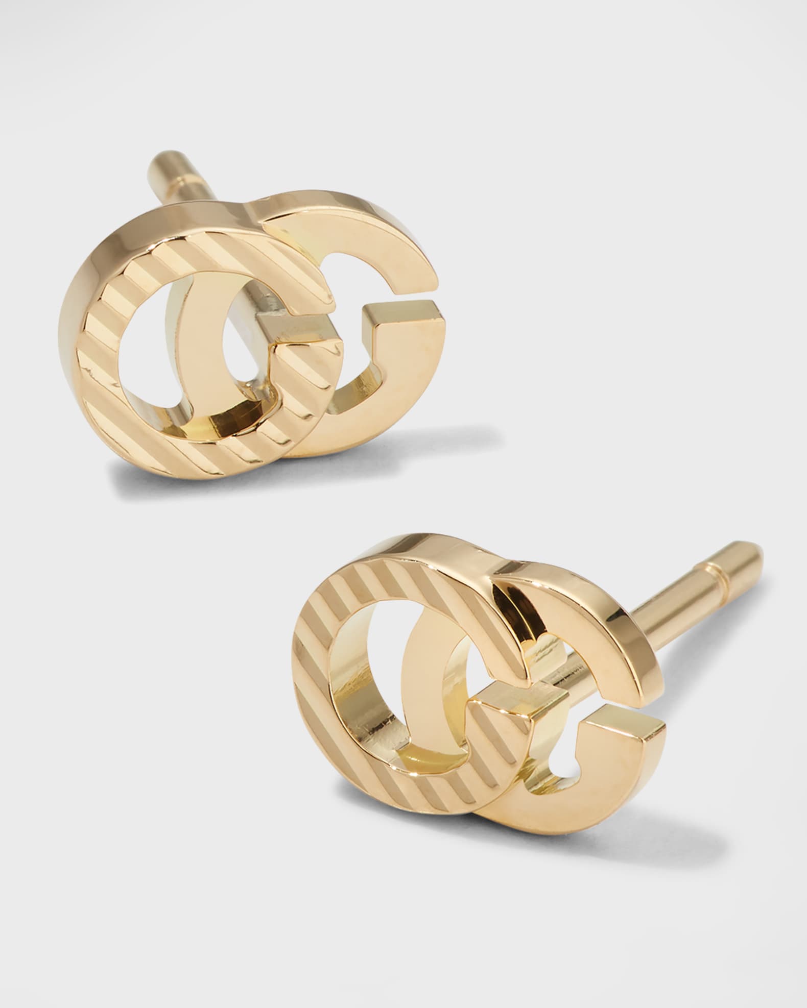 Gucci 18k Yellow Gold Running G Stud Earrings Neiman Marcus