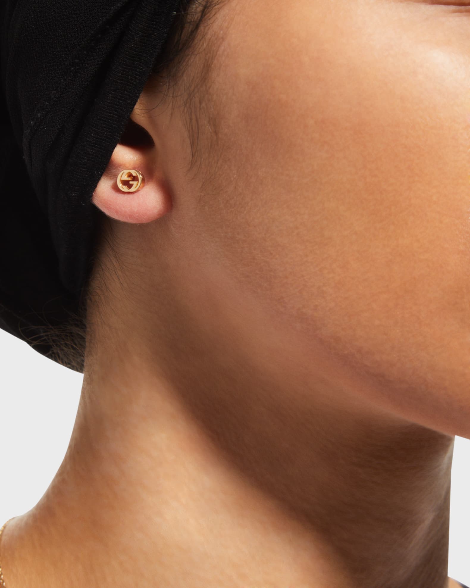 Interlocking-G Stud Earrings in Yellow Gold 1