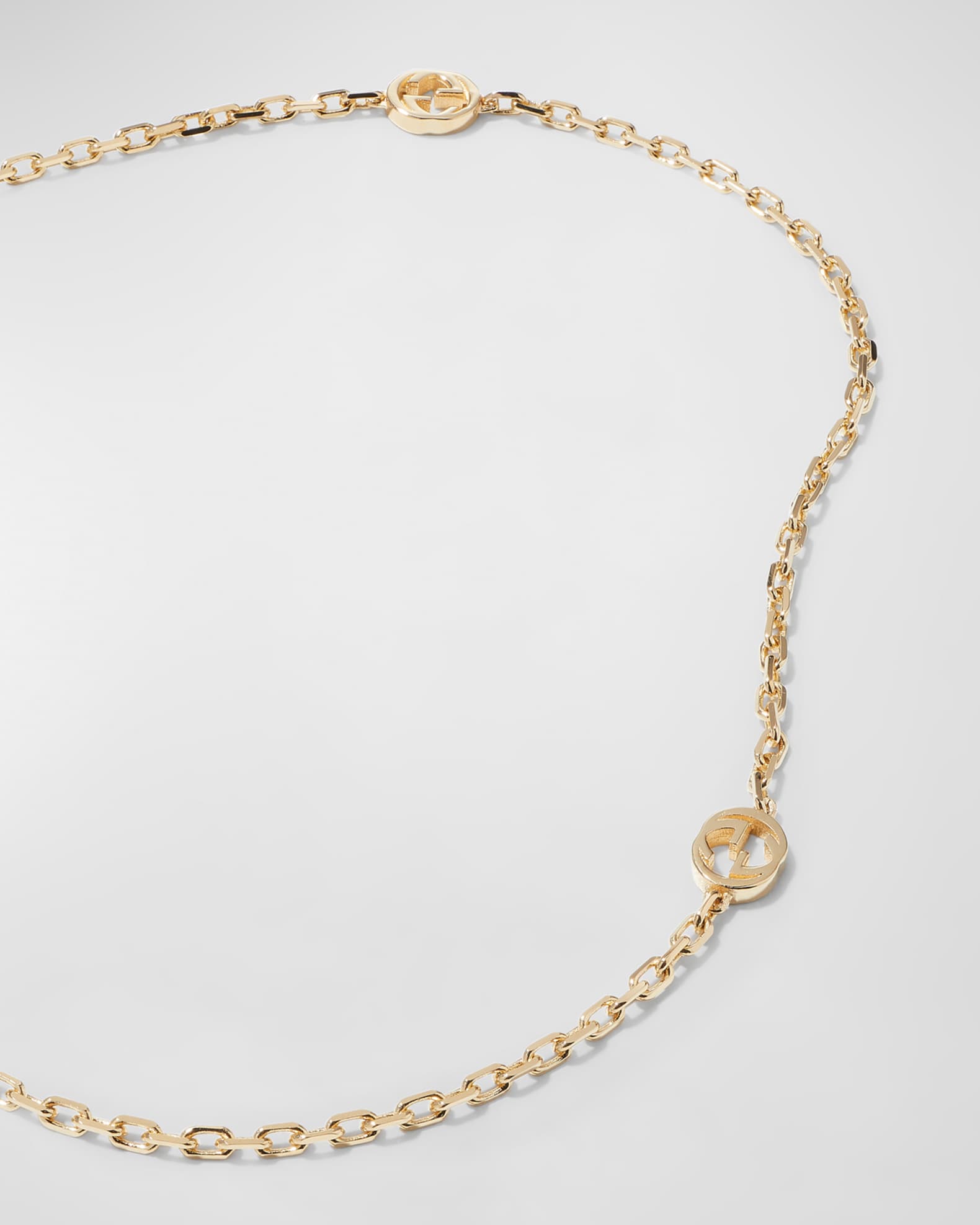 GUCCIゴールド ロック付きチェーン Gucci Interlocking G 18k Gold Chain Necklace | Neiman Marcus