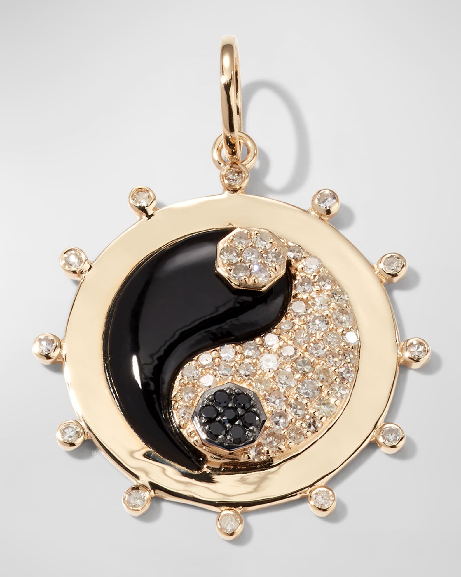 Kastel Jewelry 14k Yin Yang Onyx and Diamond Pendant Neiman Marcus